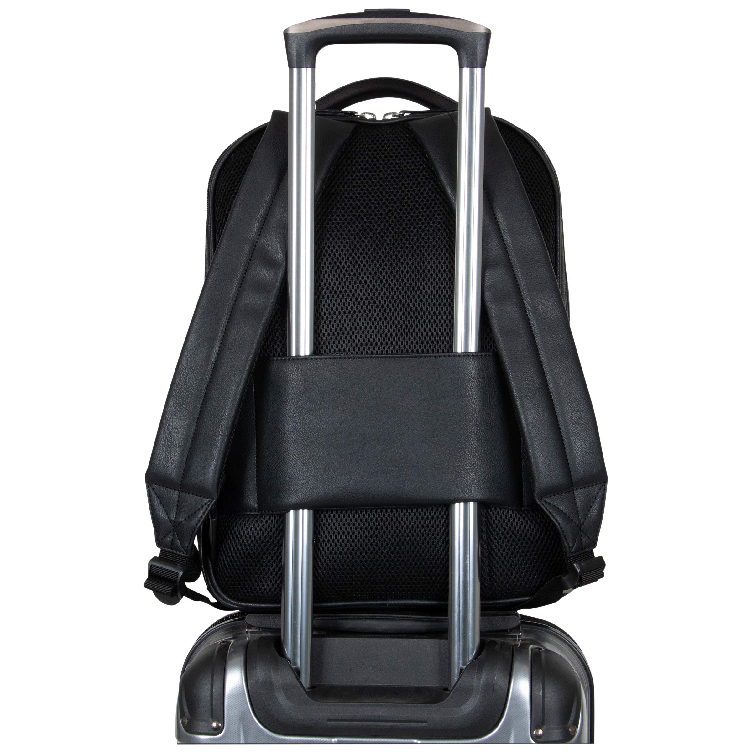 KENNETH COLE Reaction On Track Pack Vegan Leather 15.6β Double Compartment Laptop Backpack With RFID 4