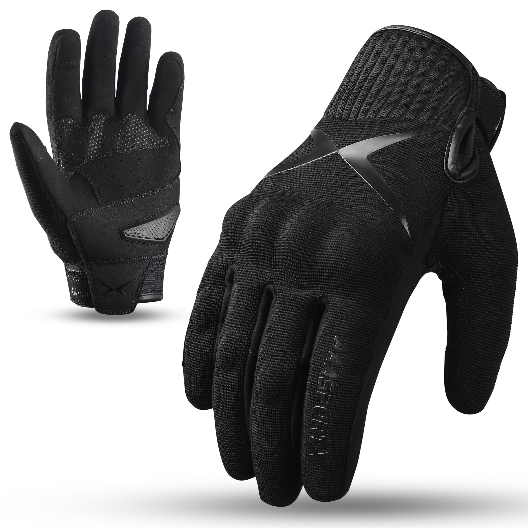 Breathable Motorcycle Gloves for Men with Kevlar TPR Palm Protection Hard Knuckles Touchscreen