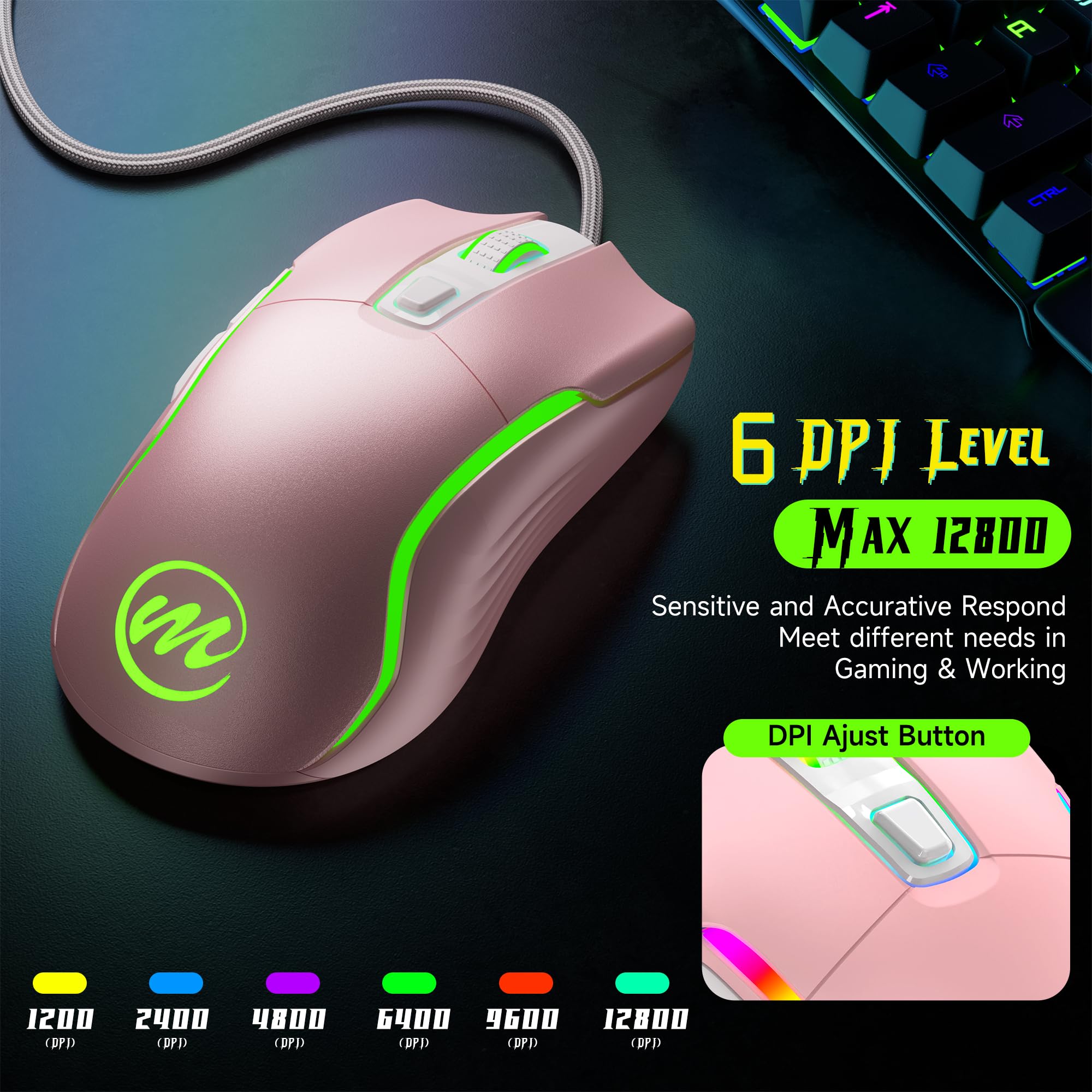 Mouse Coⅿp MB-B401 8世代i5 ⑥　SSD256＋HDD500 Amazon.com: memzuoix Wired Gaming Mouse with RGB - 6 Adjustable