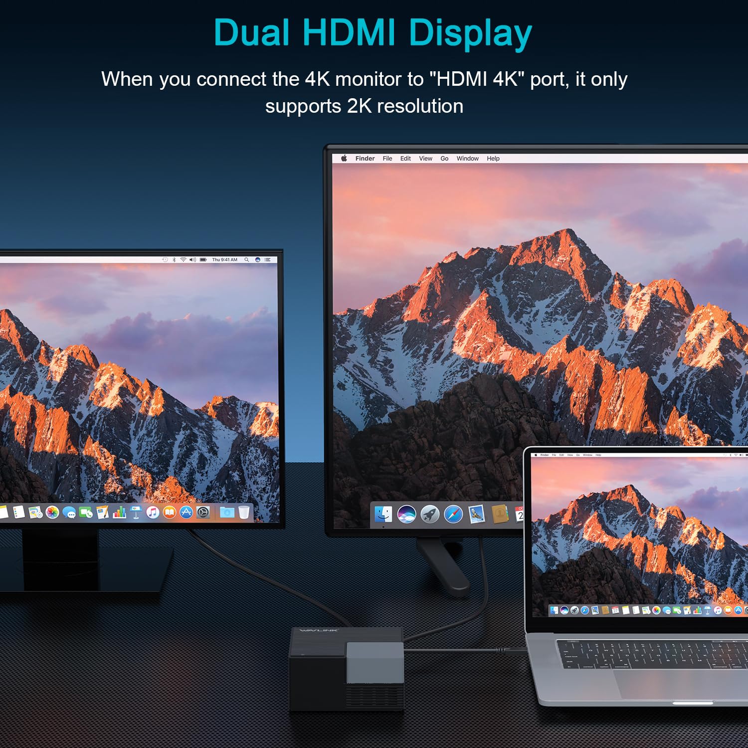 Stacja dokująca USB C z dwoma monitorami i 2 portami HDMI, stacja dokująca WAVLINK z podwójnym HDMI, wejście 130 W -PD, 4 porty USB-A, Gigabit Ethernet, audio, kompatybilna z Mac/Dell/HP/Lenovo