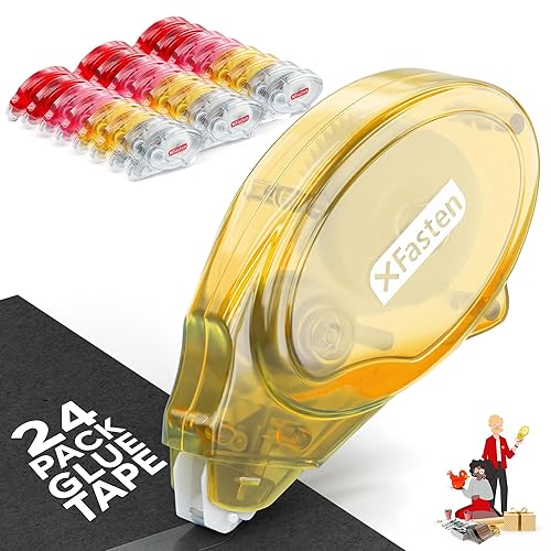 Miniatura 10 de XFasten Rodillo adhesivo de doble cara para álbumes de recortes 03 x 360 pulgadas paquete de 8 aplicador de rodillos de puntos adhesivos permanentes