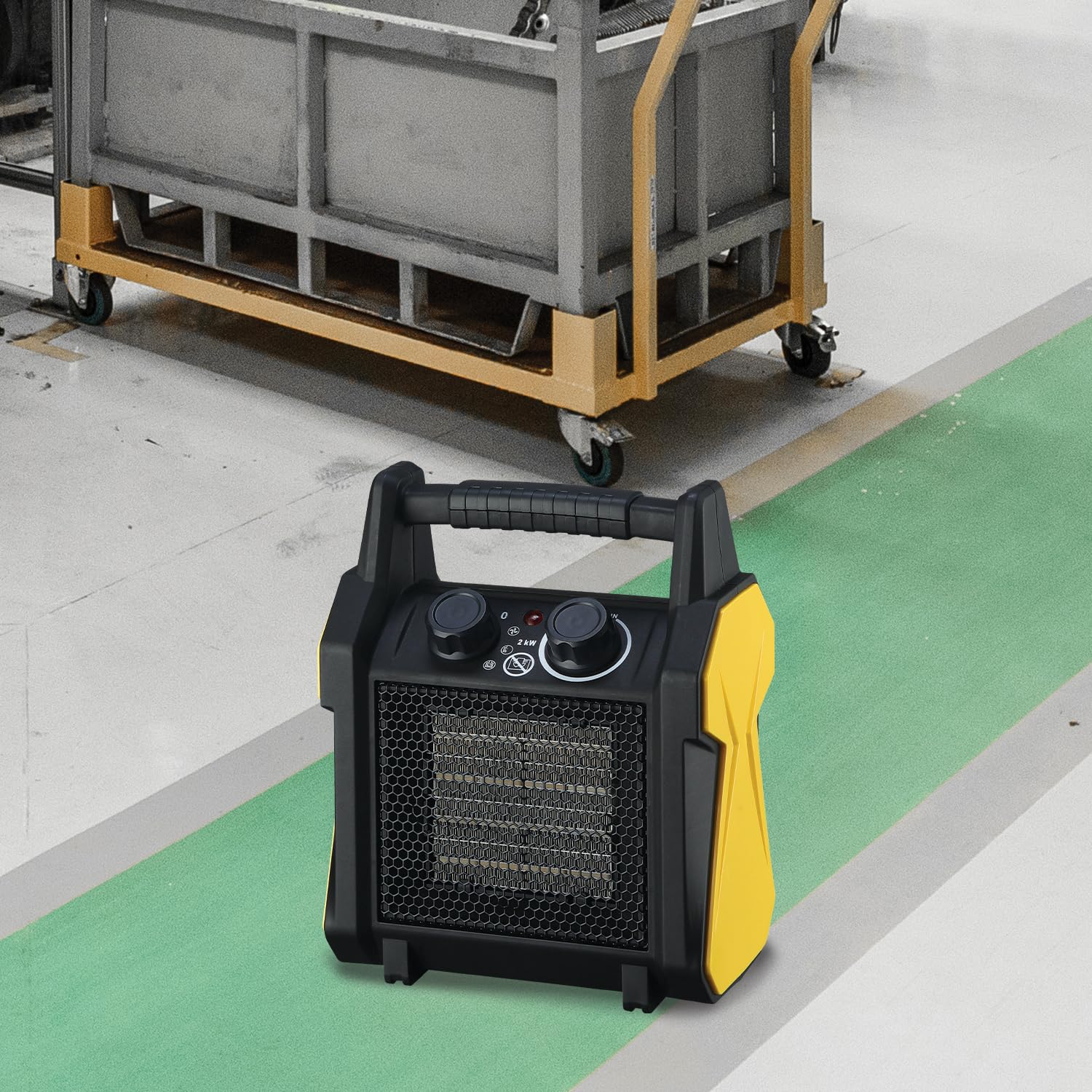 Stak Generatore d’Aria Calda 5kW – Riscaldatore Ceramico Portatile con Ventola, 2 Velocità, Termostato di Sicurezza – Asciuga Intonaci e riscalda