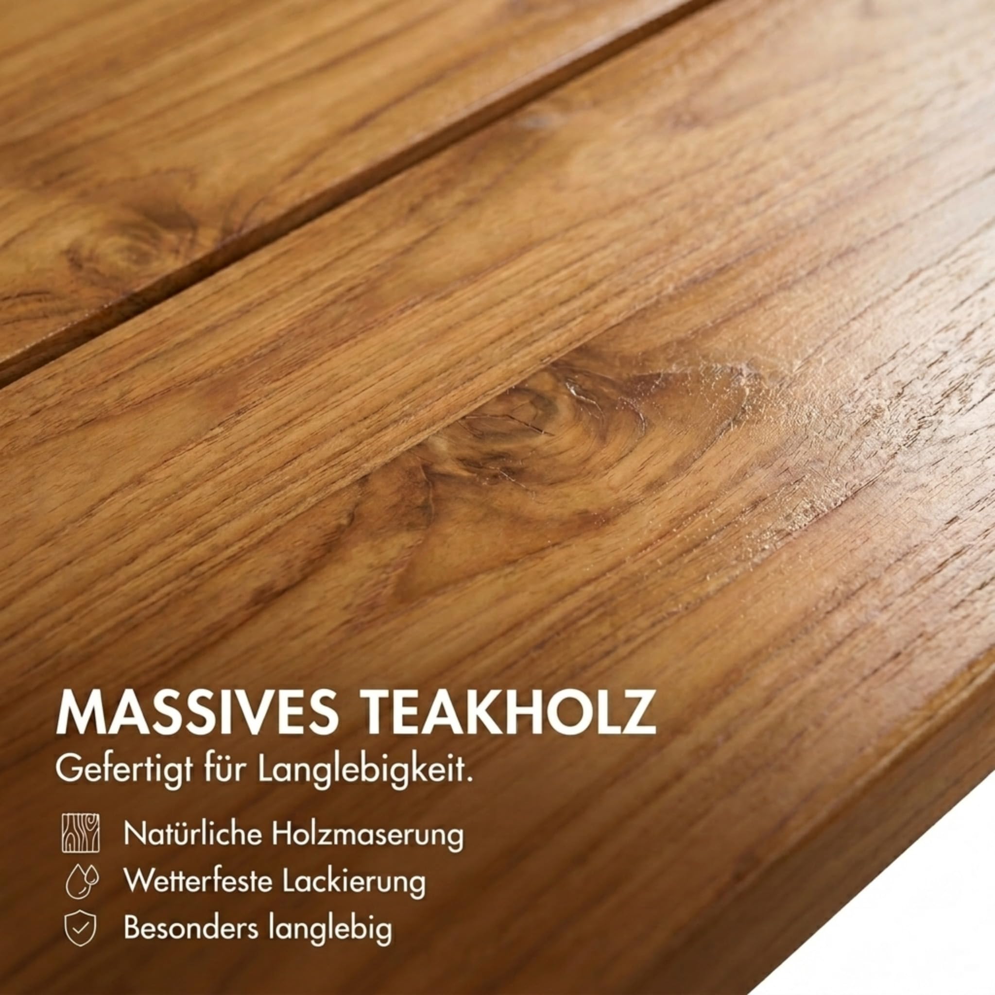 SAM Premium Gartentisch ausziehbar Madera, Garten Tisch aus Teakholz 120-170 x 120 cm, wetterfester Terrassentisch mit Schirmloch, rechteckiger Holztisch für Garten Terrasse, massiver Holz Esstisch