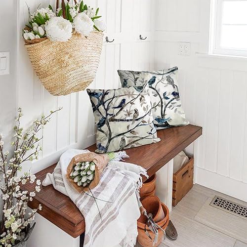 Miniatura 8 de Juego de 2 fundas de almohada de terciopelo verde de 18 x 18 pulgadas, pintura de playa, fundas decorativas para sofá, fundas de almohada para