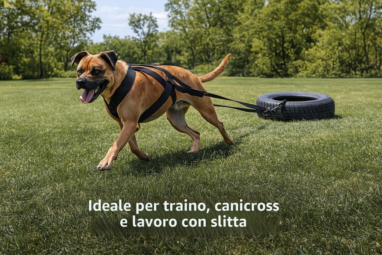 IRSTBL Imbracatura per cani con fischietto a ultrasuoni, imbracatura posteriore a X, per canicross, slittino e allenamento muscolare, ideale per cani da lavoro