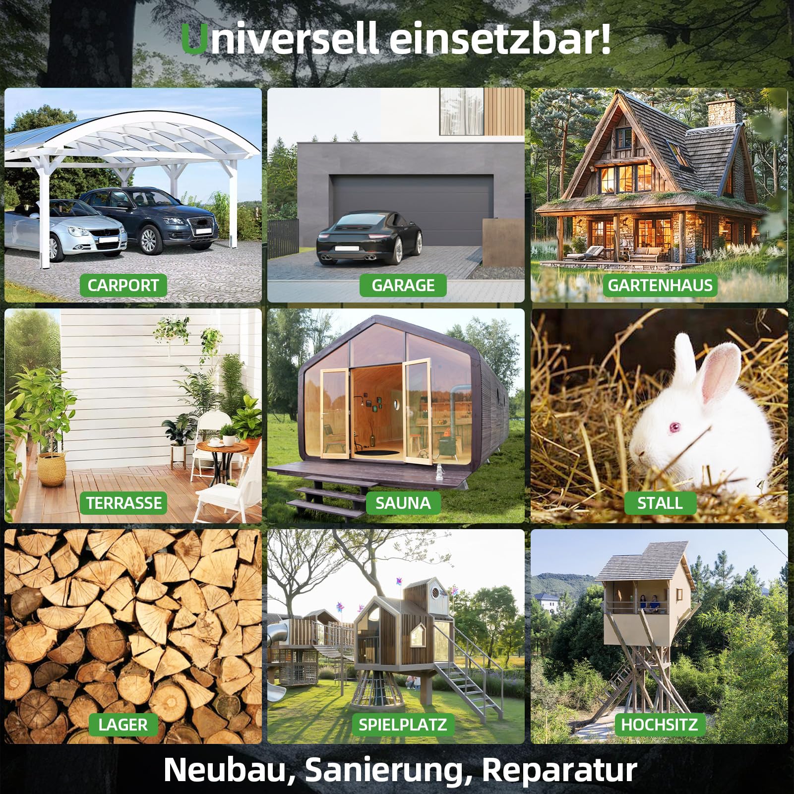 Dachfolie Aluminium selbstklebend, 5㎡ Dachbahn Selbstklebend mit Starkem Bitumenkleber, Folie Selbstklebend Bitumenbahn UV -Beständig für Gartenhäuser, Garagendächer, Schuppen, 1,25 mm Stark, 1 x 5 m