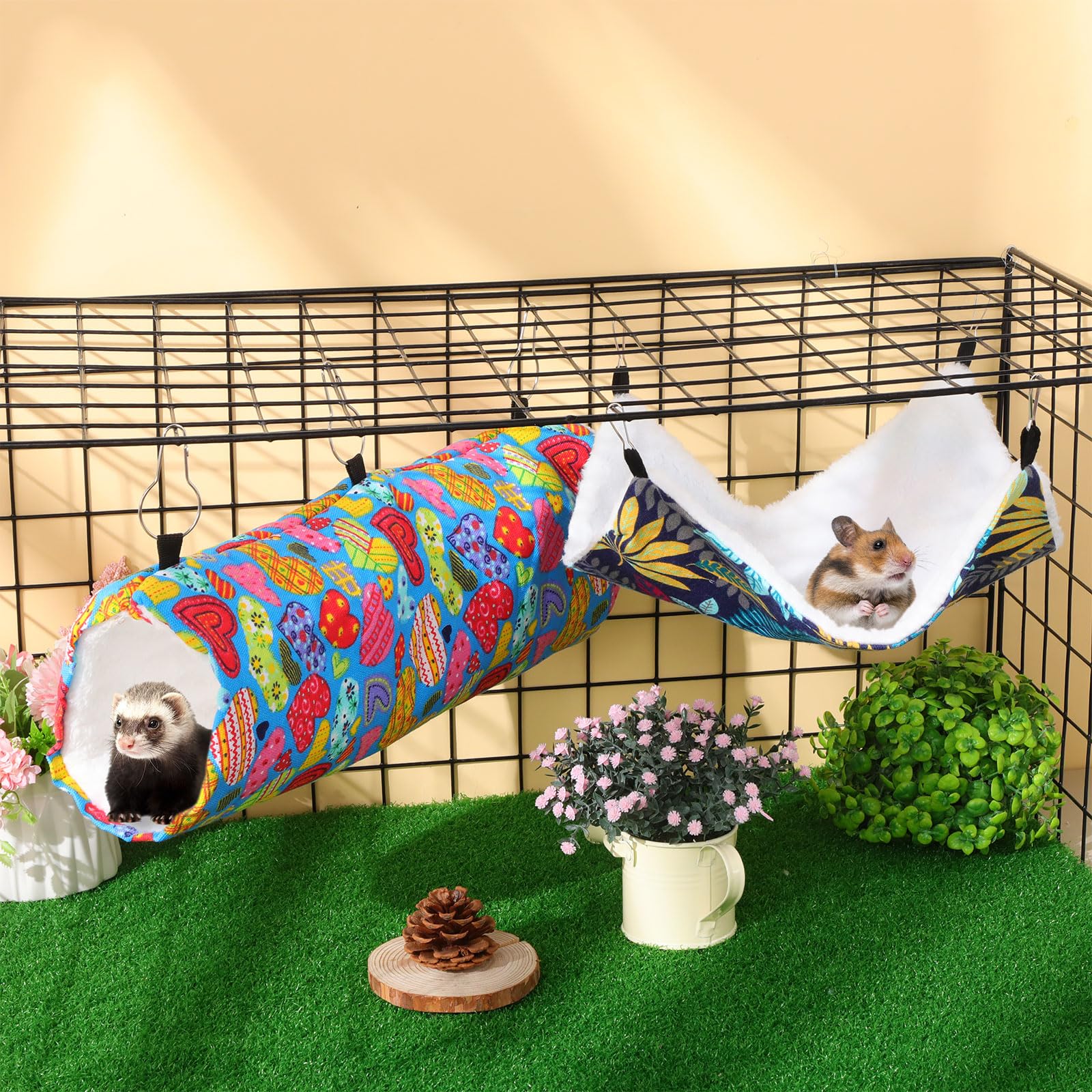 Abbylike Hängende Hängematte für Ratten, Meerschweinchen, Frettchen, Käfigzubehör, Frettchen, Tunnel und Röhren, kleine Haustiere, Hängebetten, Gleiter, Spielzeug, Meerschweinchen, Frettchen,