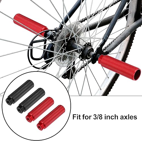 Miniatura 2 de X AUTOHAUX 2 pares 3.937x1.102 in universal aleación de aluminio eje trasero pie clavijas reposapiés para BMX MTB bicicleta ajuste 38 pulgadas