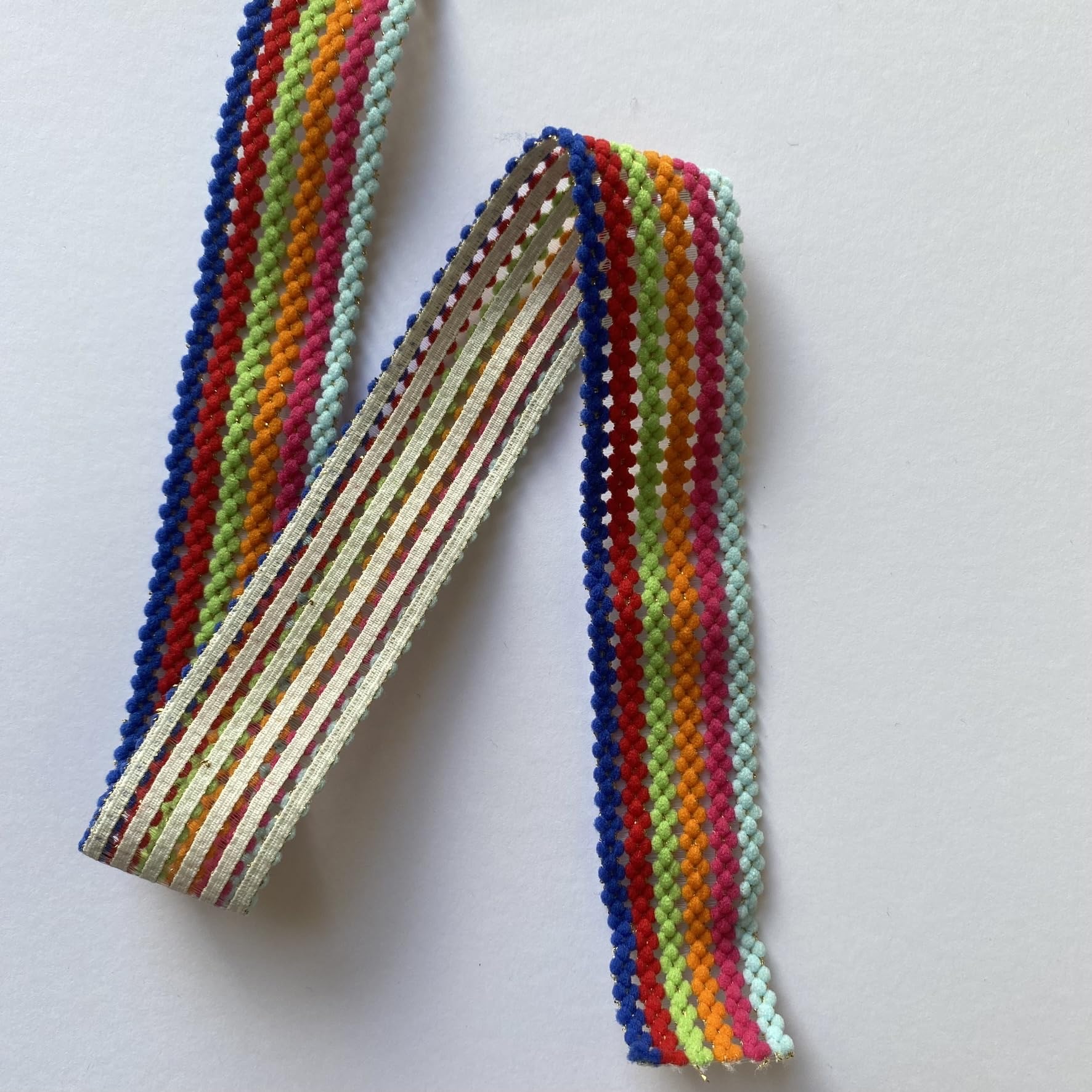 30mm Rainbow Elasticated Decorative Trim, by The Metre (5 Metres)