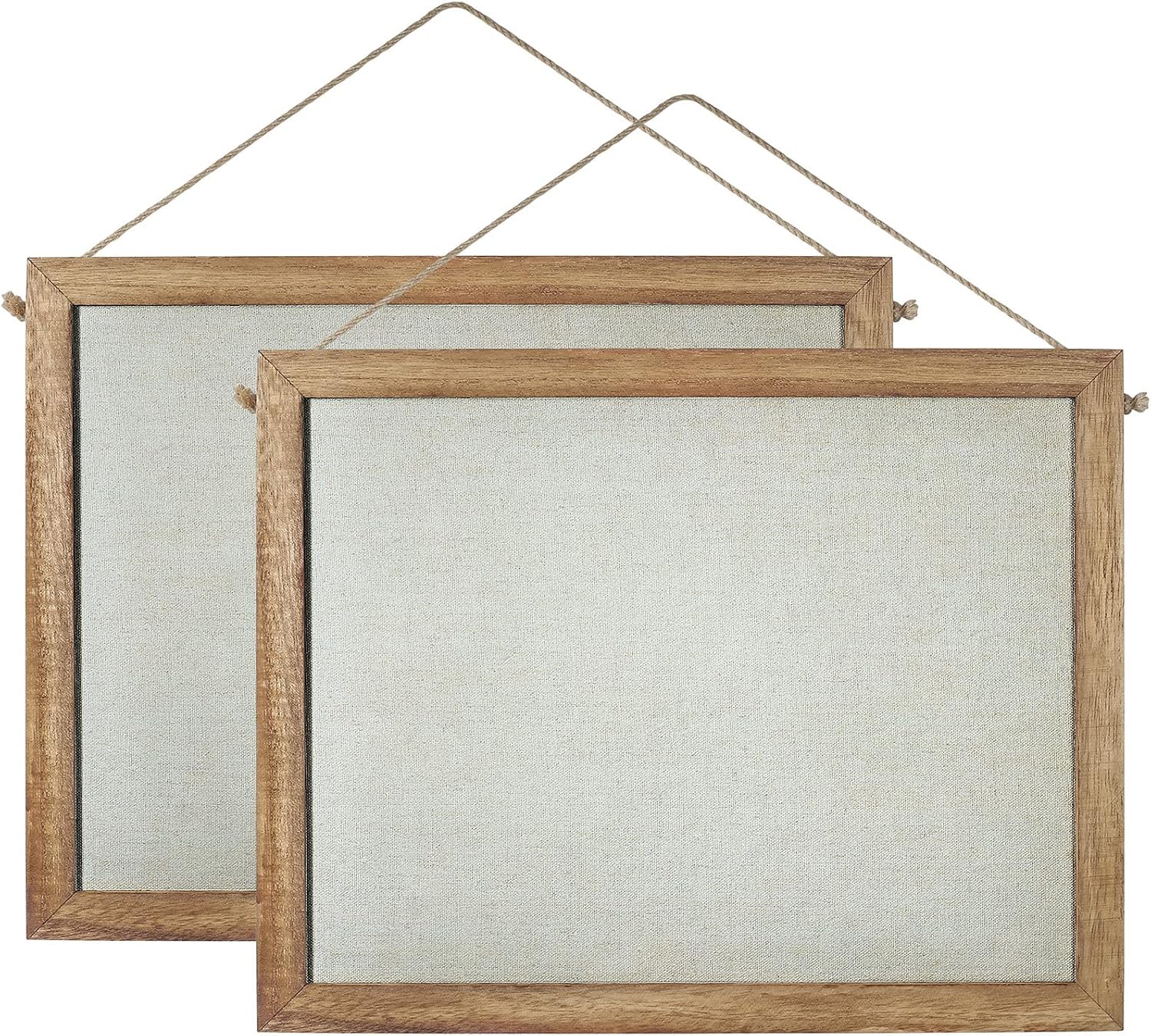 TJ.MOREE Cork Board Bulletin Board. Birthday Gifts for Girl Hanging Pin Board for Home Office Decor Framed Linen for Children’s Art Set of 2 (Linen)