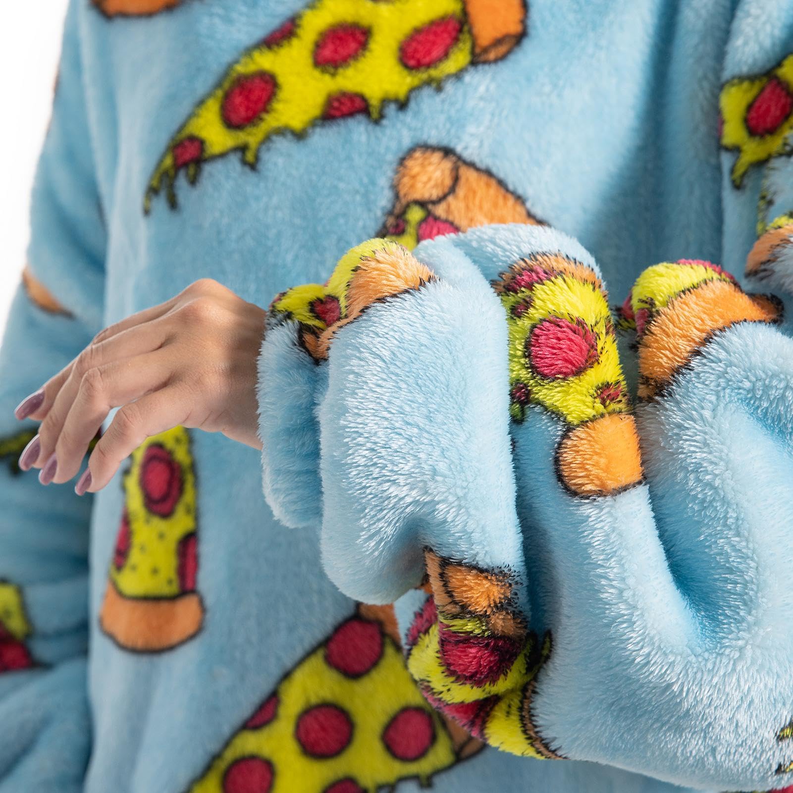 Coperta indossabile con cappuccio, allungabile, super morbida, con tasca, coperta con cappuccio, coperta indossabile in peluche per casa, divano, bambini