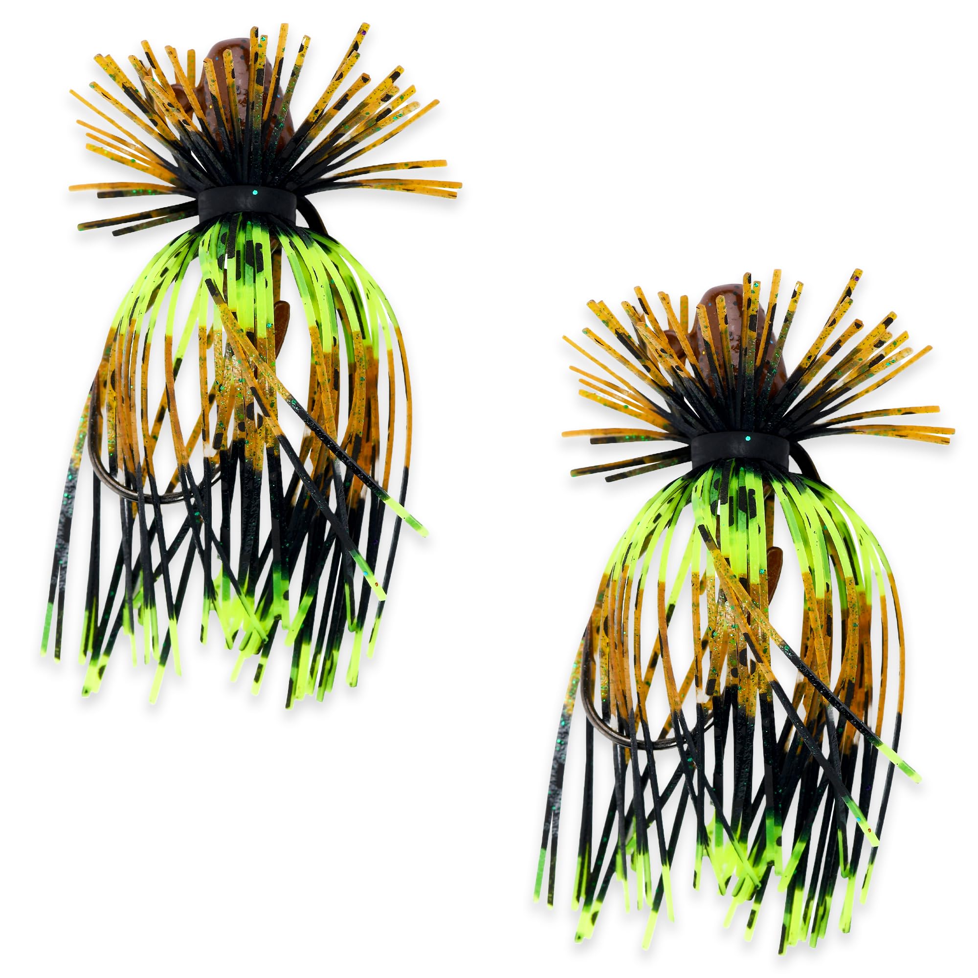 Spider Jigs, Multi Variants - Finesse Style Fishing Lures with Ultra Point 2/0 Hook & Buzz Cut Silicone Skirt