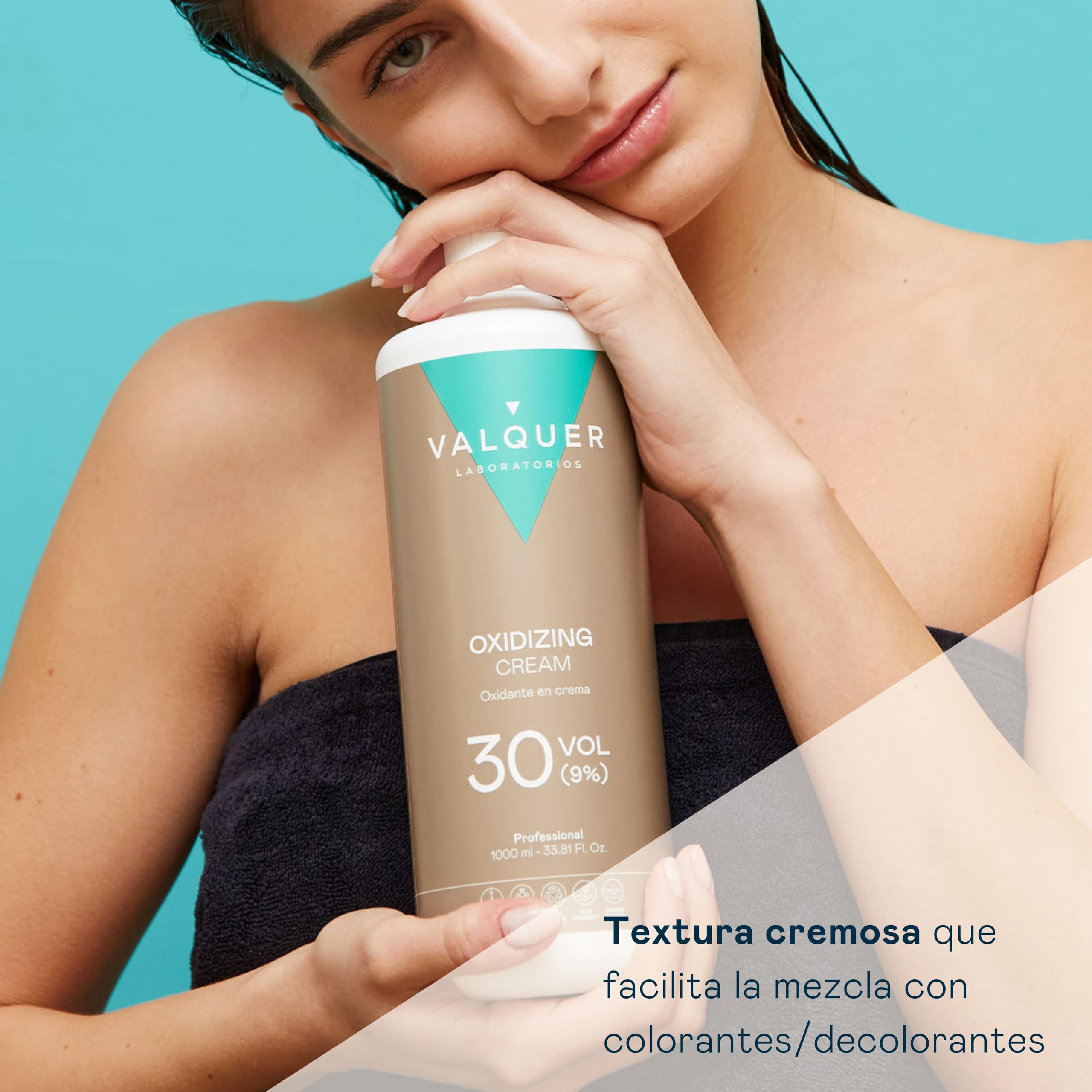 VALQUER Agua Oxigenada en Crema Estabilizada 20 Volúmenes 6% | Oxidante para Coloración Capilar Permanente y Decoloración | Vegano con Ingredientes de Origen Natural | Profesional | 1 L — view 3