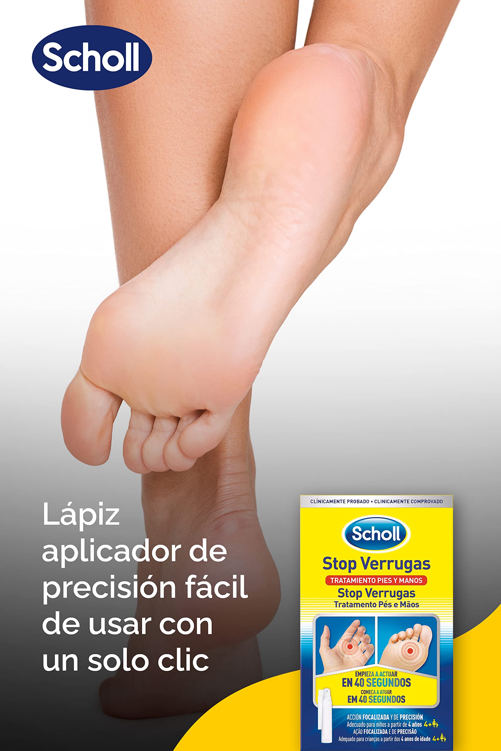 Scholl Tratamientos para Pies, Stop Verrugas, Elimina las Verrugas y Proporciona Resultados Visibles en 1 Semana, 80ml