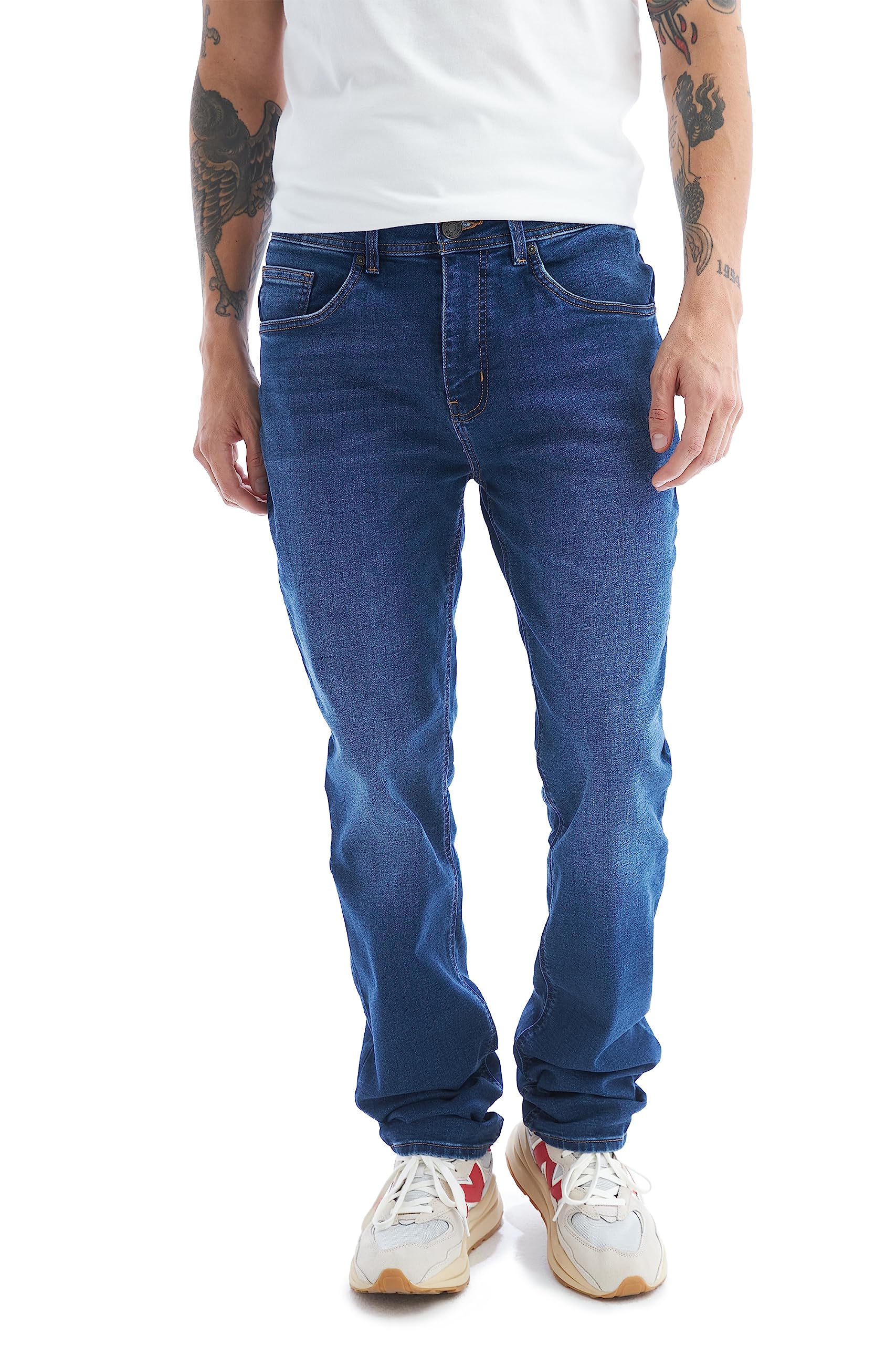 Photo 1 of Slim Fit Jeans for Men | Regular Everyday Use | 5 Pocket Classic Design 38W x 32L Light Indigo