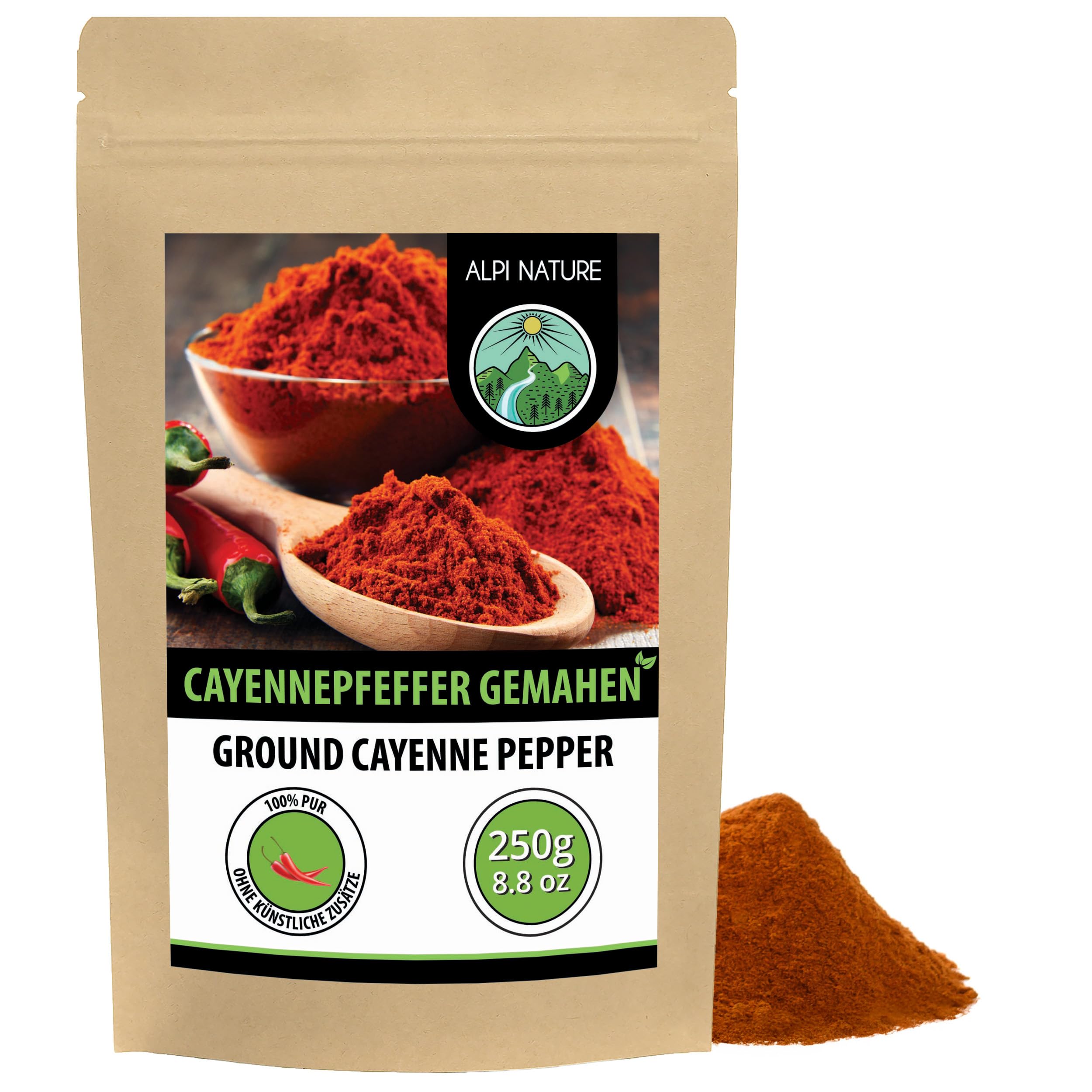 Alpi Nature Cayennepfeffer gemahlen 250g, Cayenne Pfeffer gemahlen, Cayenne Chili, Chilipulver