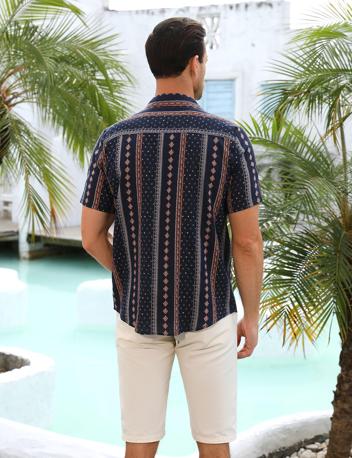 Yuson Girl Funky Camicia Hawaiana Uomo Manica Corta Design Aloha Camicie da Spiaggia con Bottoni Estiva Camicia a Fiori Casual Stampa Hawaiana Shirt Spiaggia Estate Hawaiian Camicia