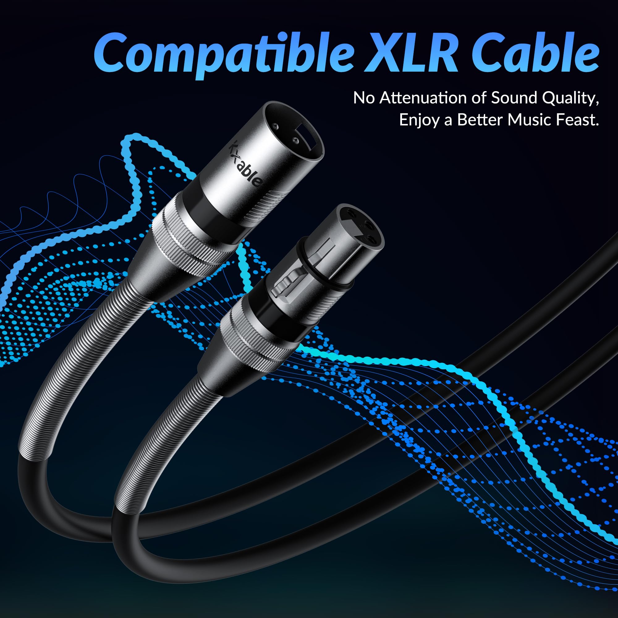 2er-Pack DMX-XLR-Kabel, 2,5 m, Bühnenbeleuchtungskabel, 110 Ohm Impedanz, DMX-Stecker auf Buchse (XLR-kompatibel), 3-polig, geschirmtes Signalkabel, für XLR DJ Moving Head Par Light Mic Mixer