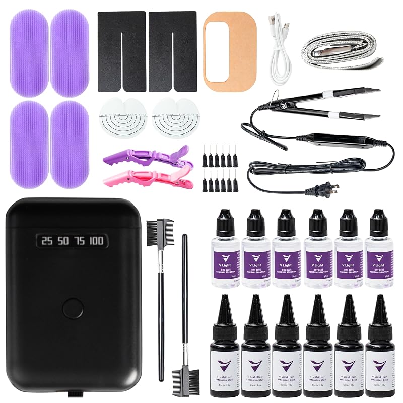 Kit portátil de luz LED para extensões capilares INICEVIOLET