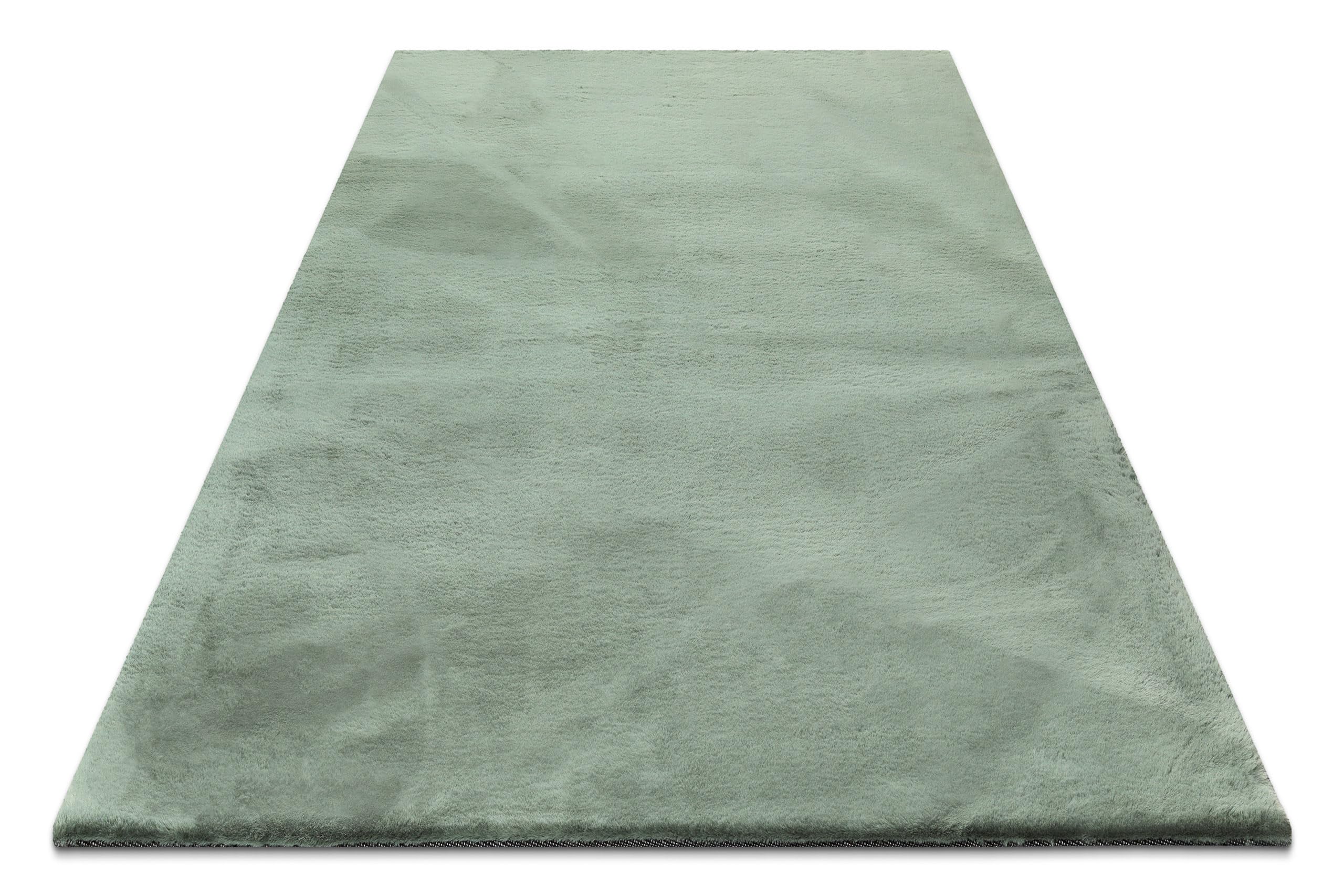Wecon Home Tapis moderne à poils longs très moelleux de la marque Esprit - Idéal pour le salon, la chambre à coucher et plus - Alice (160 x 230 cm, vert sauge)