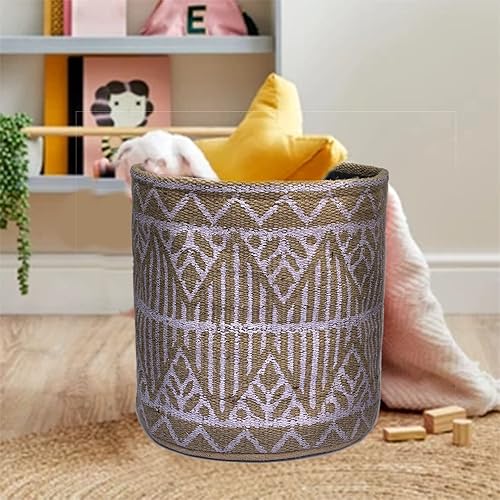 Miniatura 4 de Maceta de yute de ganchillo, cesta de almacenamiento interior de 12 x 12 pulgadas, cesta organizadora de baño y dormitorio, maceta decorativa