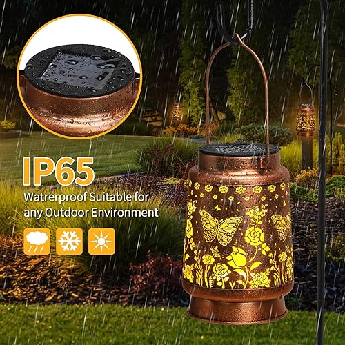 Miniatura 6 de Faroles solares impermeables para exteriores, decoración de jardín, Día de la Madre, regalos para mamá, mujeres, regalos de cumpleaños, ideas de