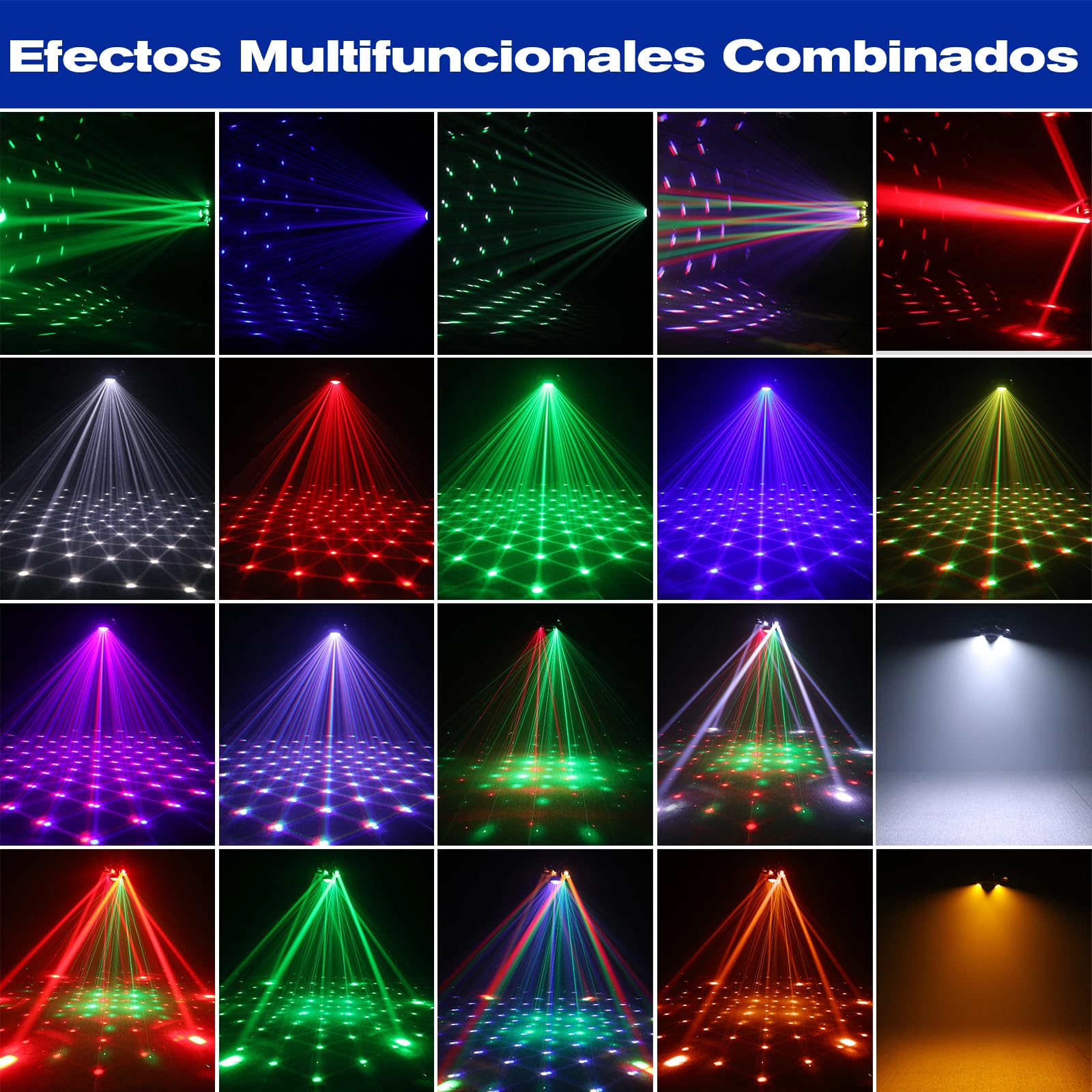 Teste Mobili LED 150W RGBW Discoteca Luci con telecomando 6 bracci lampada Palco Luce di Scena DMX512 Stroboscopica per Natale Feste Bar Club Matrimoni Chiesa Live Band