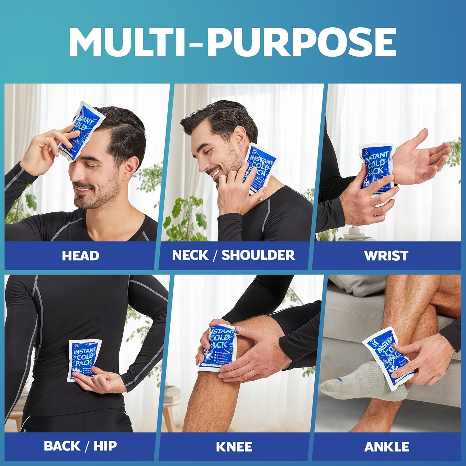 50 Pack Instant Ice Cold Pack (6” x 4.5”) - Disposable Instant Ice Packs for Injuries | Cold Compress Ice Pack for Pain Relief - Image 5