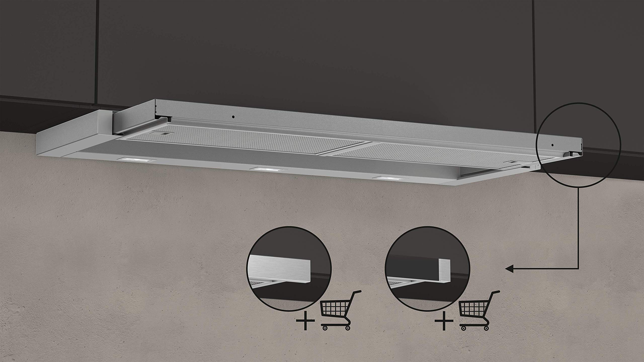 NEFF D49ED22X1 Dunstabzugshaube Flachschirmhaube N50 90 cm Energieeffizienzklasse A Silbermetallic