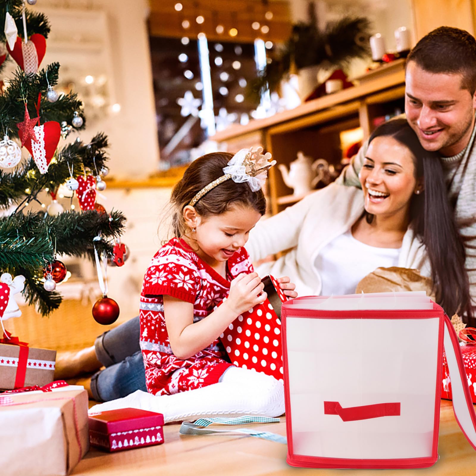 2 Stk Weihnachts- Weihnachtsfach Behälter Weihnachtsdekoration Weihnachtsschmuck Bin Faltbarer Behälter Zusammenklappbare Aufbewahrungsbehälter Geschenkhalter Pvc