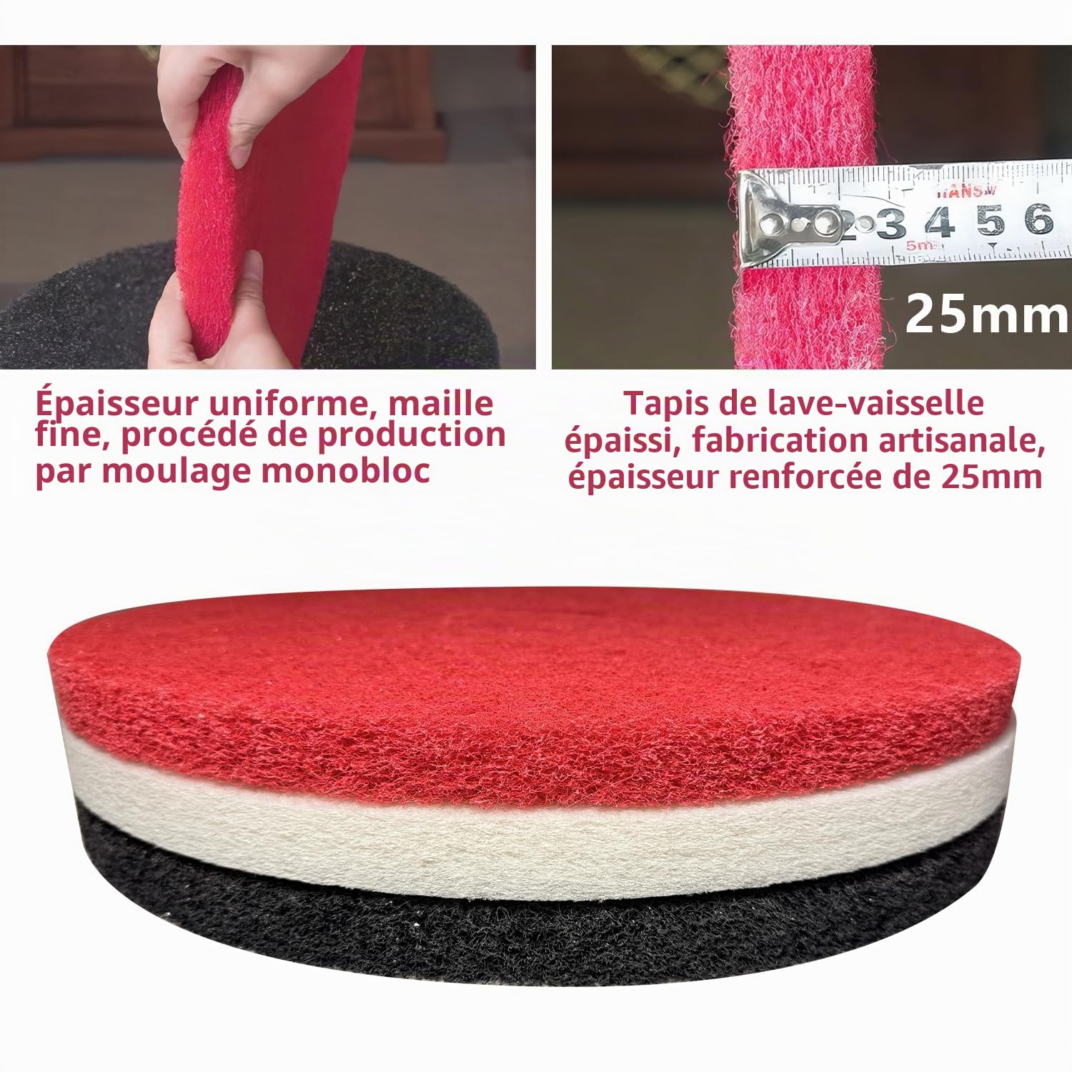 Super Pad - Lot de 5 tampons de sol de 406 mm d'épaisseur - Blanc doux - 25 mm d'épaisseur - Pour machine à récurer, machine à récurer, machine de nettoyage de sol