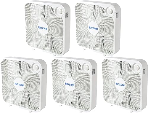 Miniatura 11 de Ventilador de piso clásico Hurricane, ventilador de montaje en caja con 3 velocidades silenciosas, blanco, 20" - Unidad de enfriamiento de aire