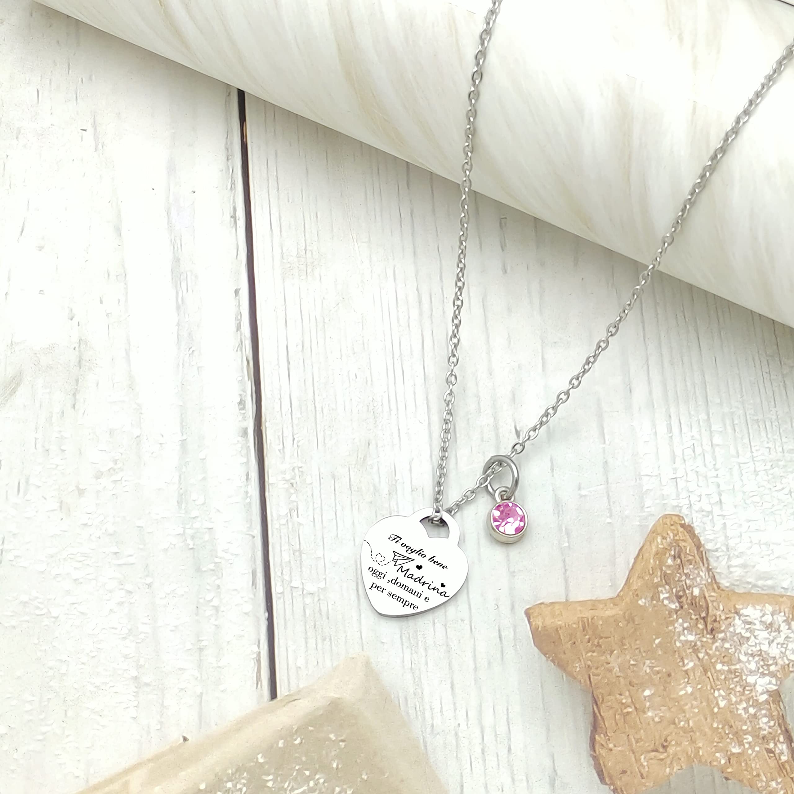 JRZDFXS Regalo Nonna Collane Nonna Regalo Natale per Nonna Collana Donna regalo Compleanno Nonna Regalo Natale per Nonna Cuore Diamante Collana Argento Pendent