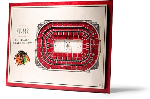 YouTheFan NHL StadiumViews - Arte de pared 3D de 5 capas de 17 x 13 pulgadas