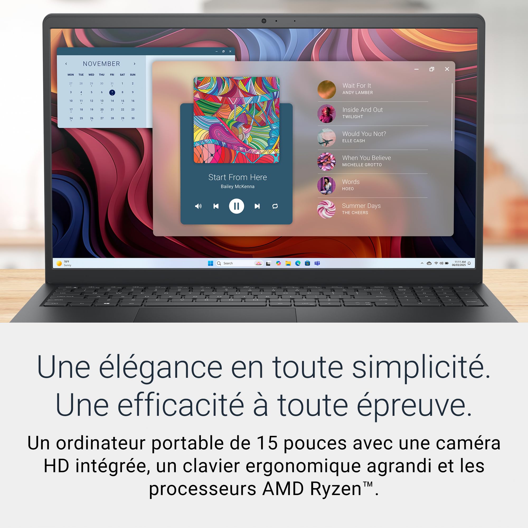 Dell 15 Laptop DC15255 – 15.6" FHD 120Hz, AMD Ryzen 7 7730U, 16GB RAM, 1TB SSD, AMD Radeon Graphics, HD Webcam, Windows 11 Home, AZERTY Keyboard, Carbon Black - 3