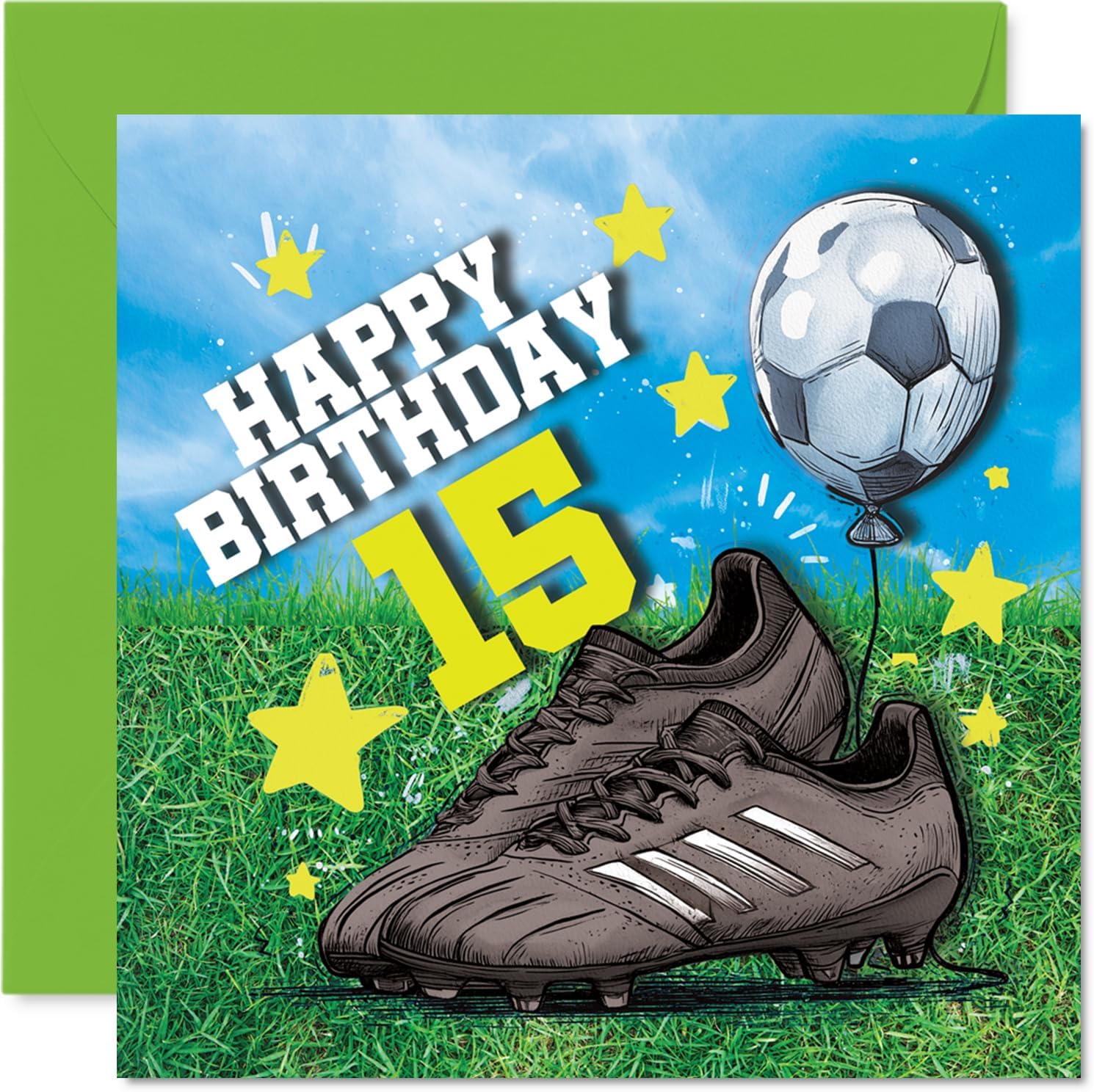 Stuff4 16th Birthday Cards for Boys - GOOOOOAAAALLLL! - Happy Birthday Card for 16 Year Old Boy Godson Step Son Son Brother, 5.7 Inch Bday Greeting Cards