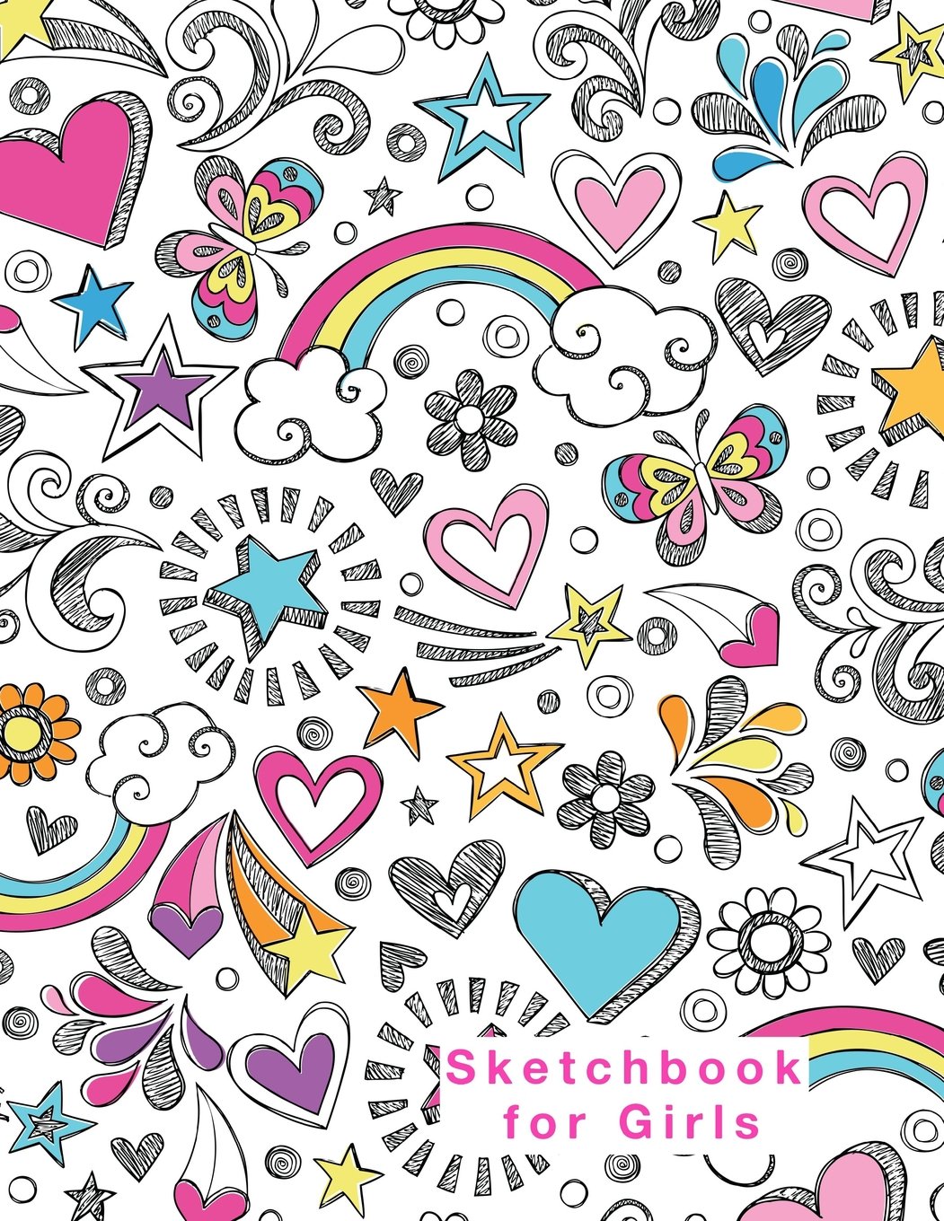 Sketchbook for Girls: Blank Pages, 110 pages, White paper, Sketch, Doodle and Draw