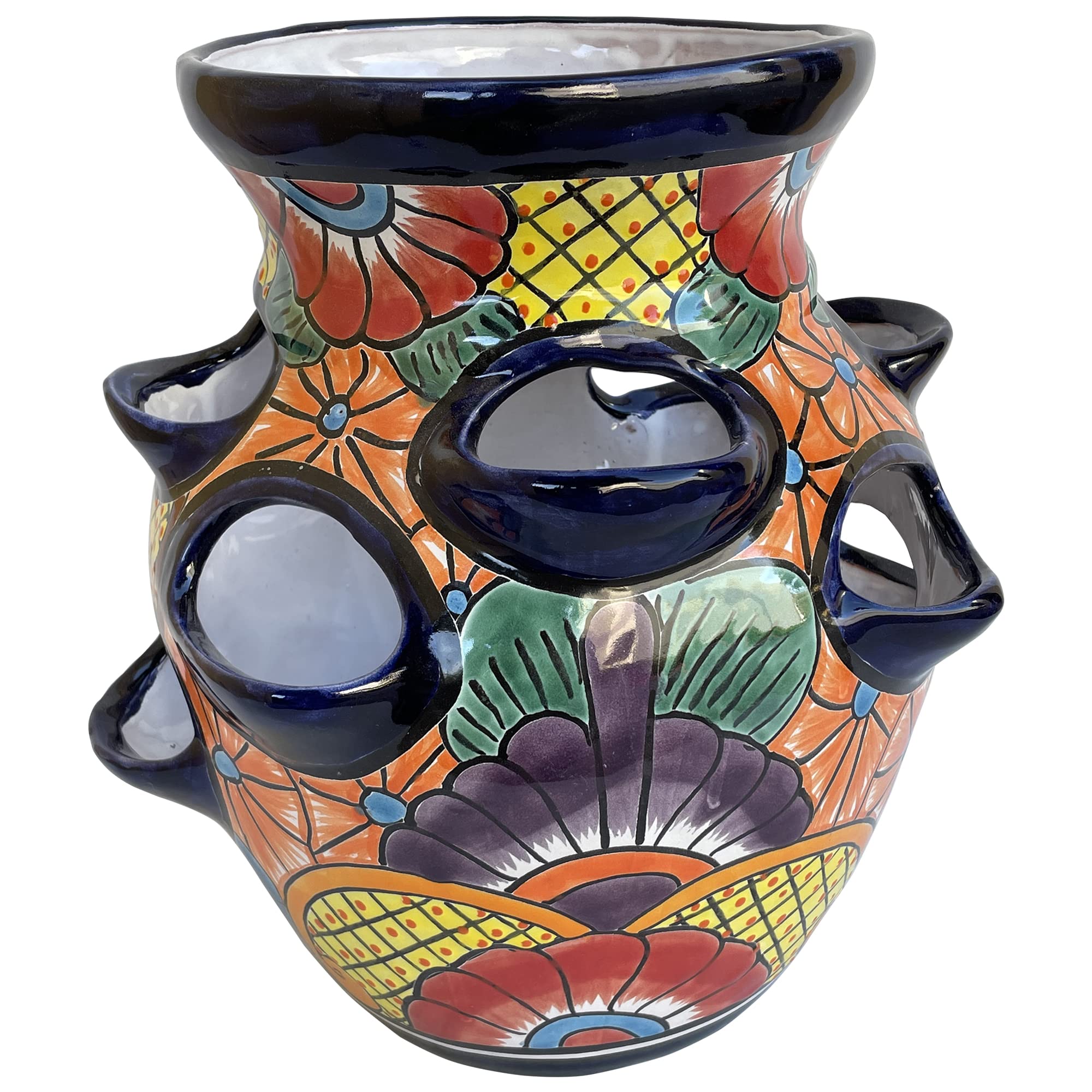 Fine Crafts Imports TalaMex Palmillas Indoors/Outdoors Mexican Colors Talavera Strawberry Pot Planter