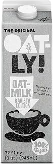 Oatly Barista Edition Oat Milk 32oz - Creamy Vegan Oatmilk for Perfect Coffee Foam & Lattes