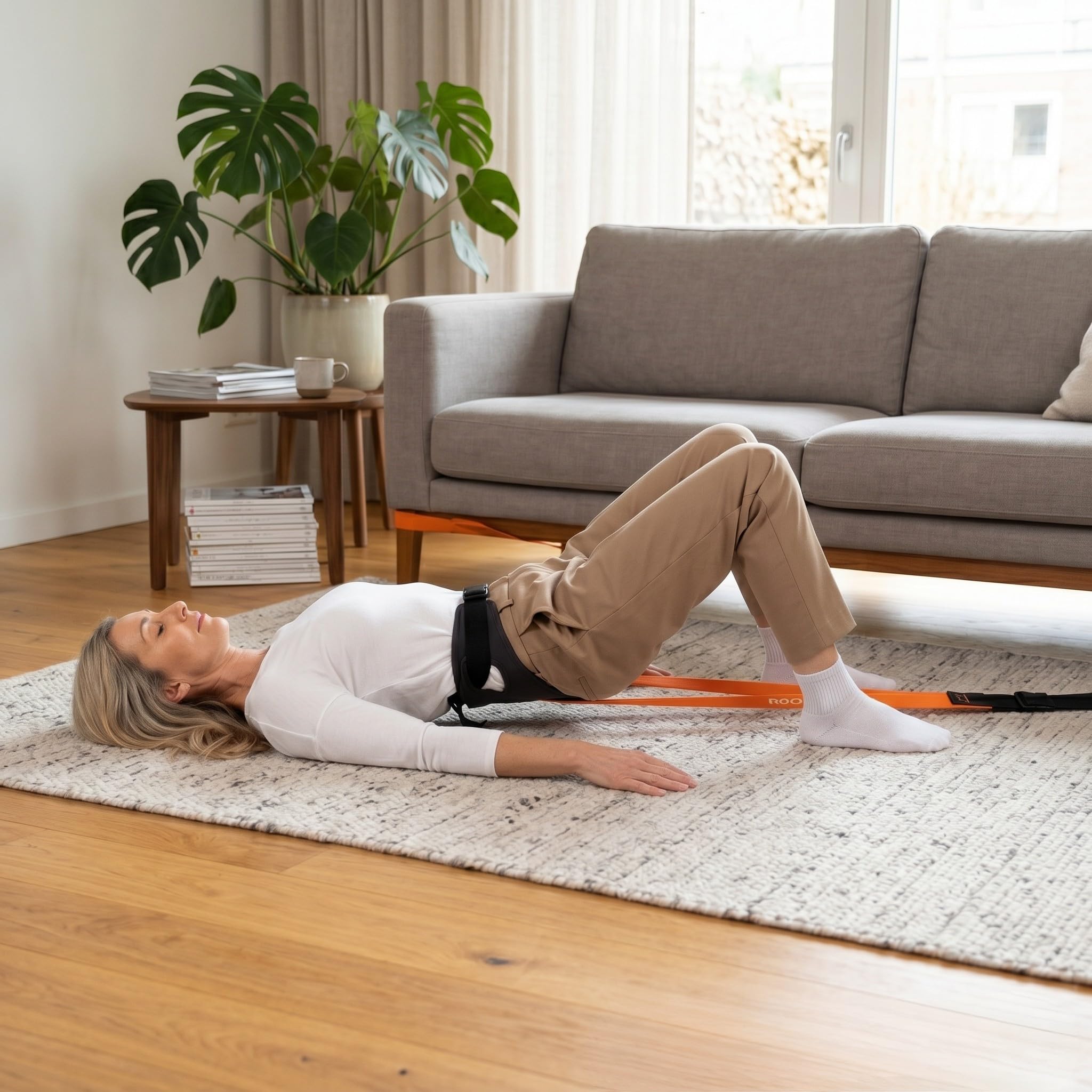 ROOZENBELT Rückenstrecker-Gurt | Wirbelsäule & Bandscheiben in 5 Min. täglich entlasten | bei Ischias, Hexenschuss & Verspannungen | von Physiotherapeut entwickelt | Strong (ab 65 kg)