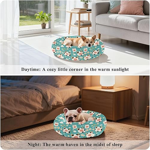 Miniatura 4 de Cow Blue White Black Removable & Washable Pet Dog Bed fluffier Cat Cave Bed for Small Size Pets Sleeping cama elevada para Perros Grandes