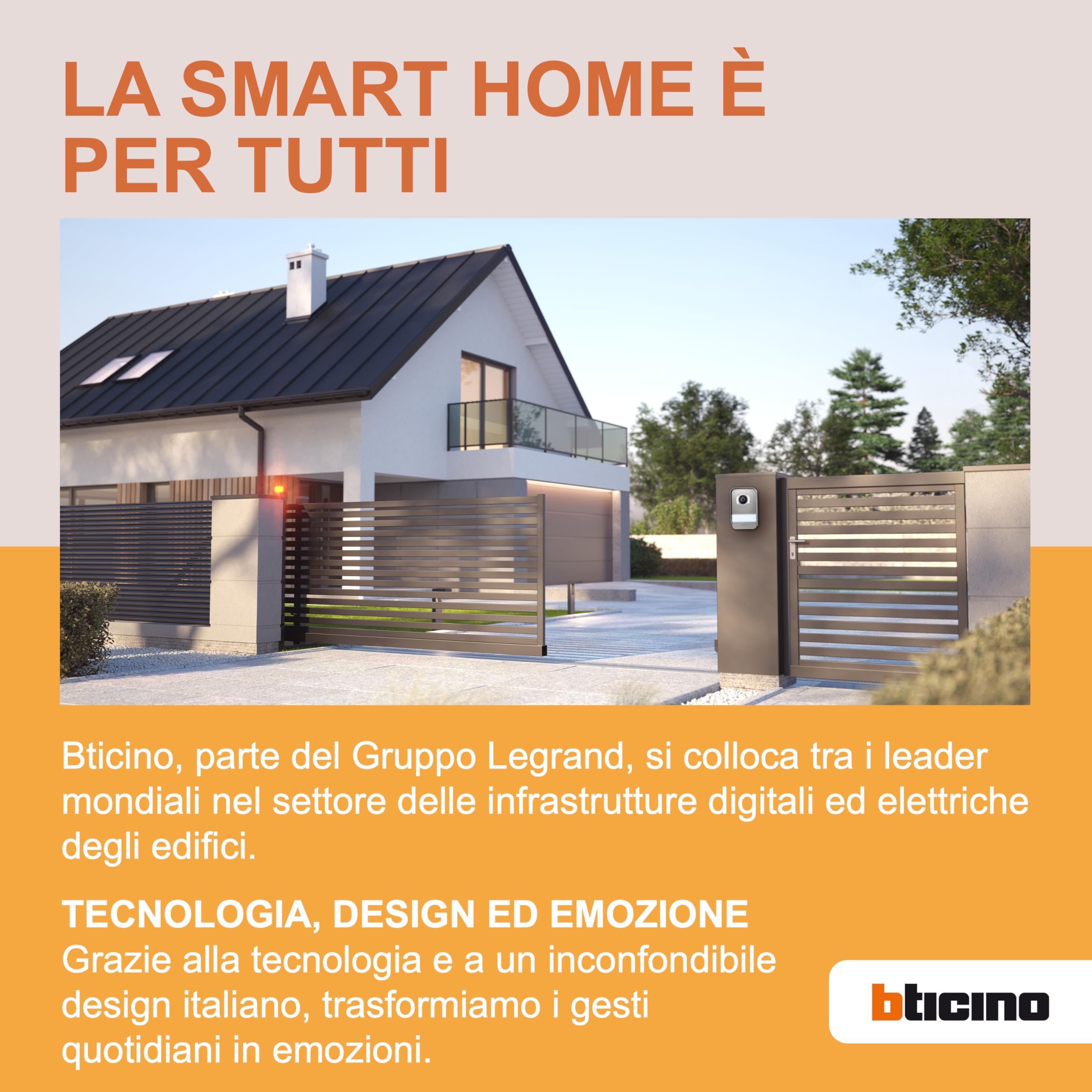 Bticino K4500C Gateway per il Controllo di Luci, Tapparelle, Apparecchi Elettronici collegati a Prese Connesse con l'App HOME+CONTROL o con la voce, Comando Entra&Esci Living Now incluso, 2 Moduli