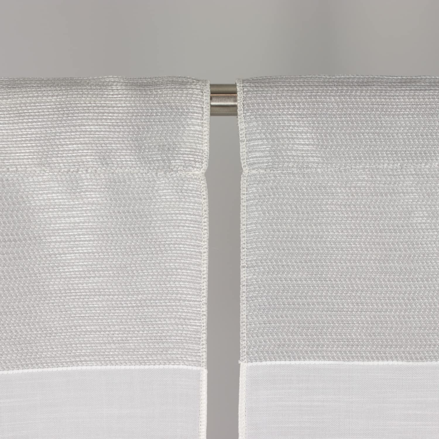 Design Mini Flächenvorhang Set anthrazit 2291 | 4 Teile | Scheibengardine Gesamtbreite 120cm (4x30cm) Höhe 80/60/60/80cm