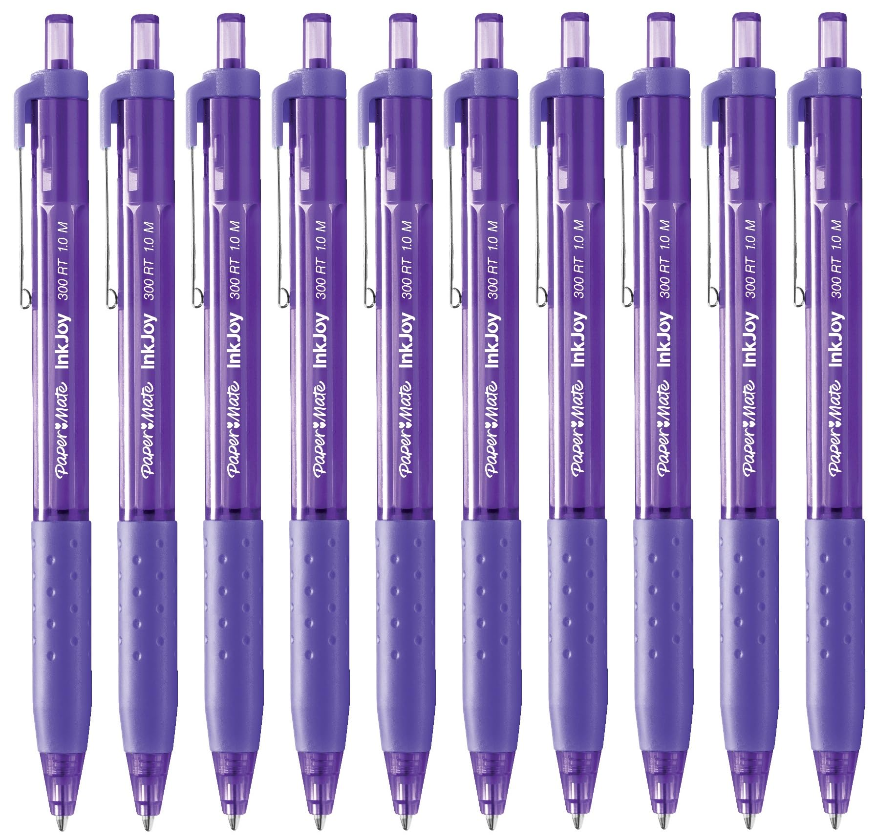 Paper Mate InkJoy 300RT Retractable Ballpoint Pens, Purple, 1 count (Pack of 10)