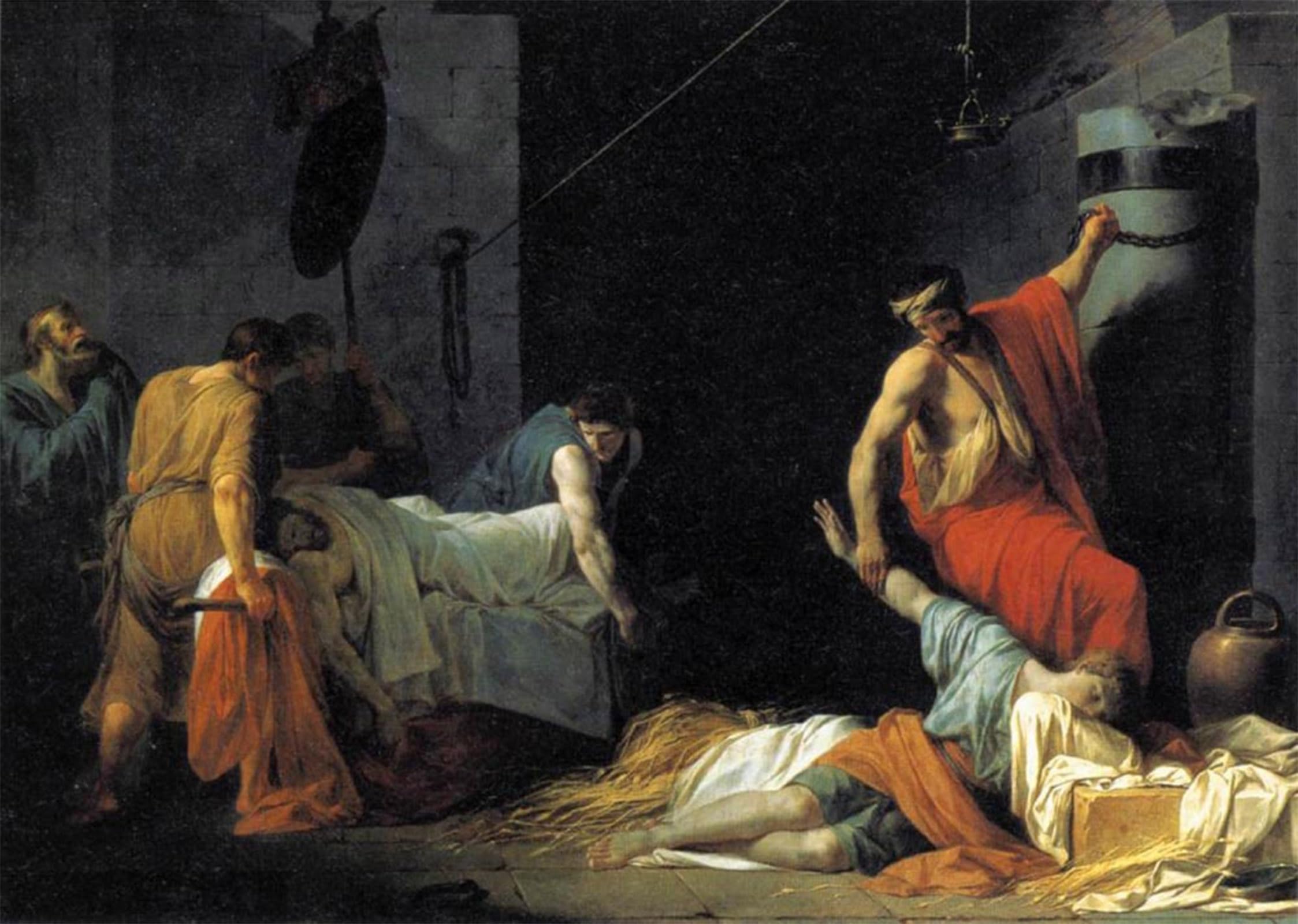POSTERIIk Famous Print Pop Art Wall Art Graffiti the Funeral of Miltiades by Jean-francois-pierre Peyron Art Prints for Home Decor 60x90cm