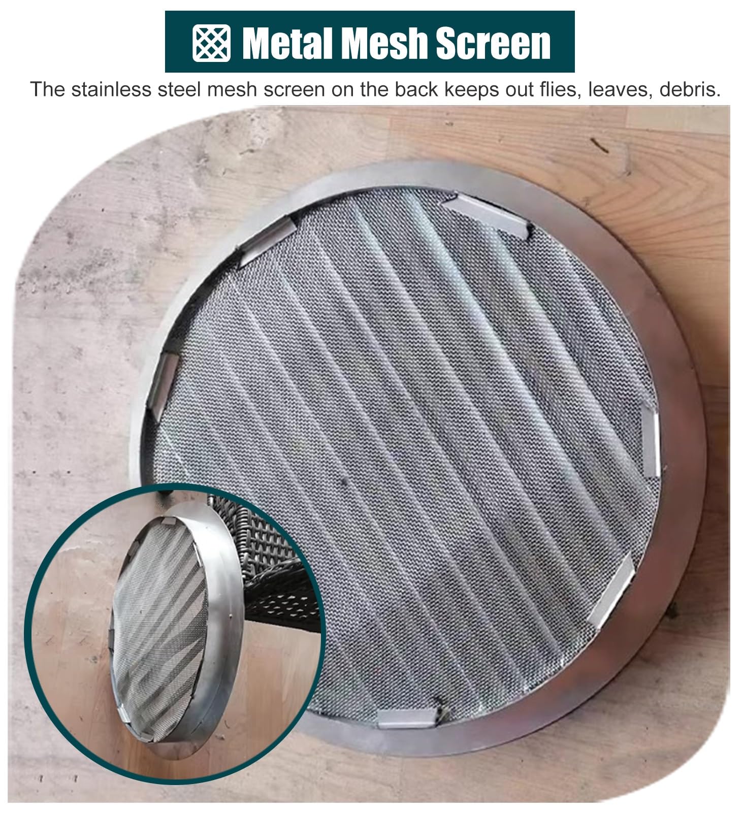 Rejilla de ventilación redonda para casas, cubierta de ventilación de pared de acero inoxidable con rejilla de malla, panel de acceso empotrado