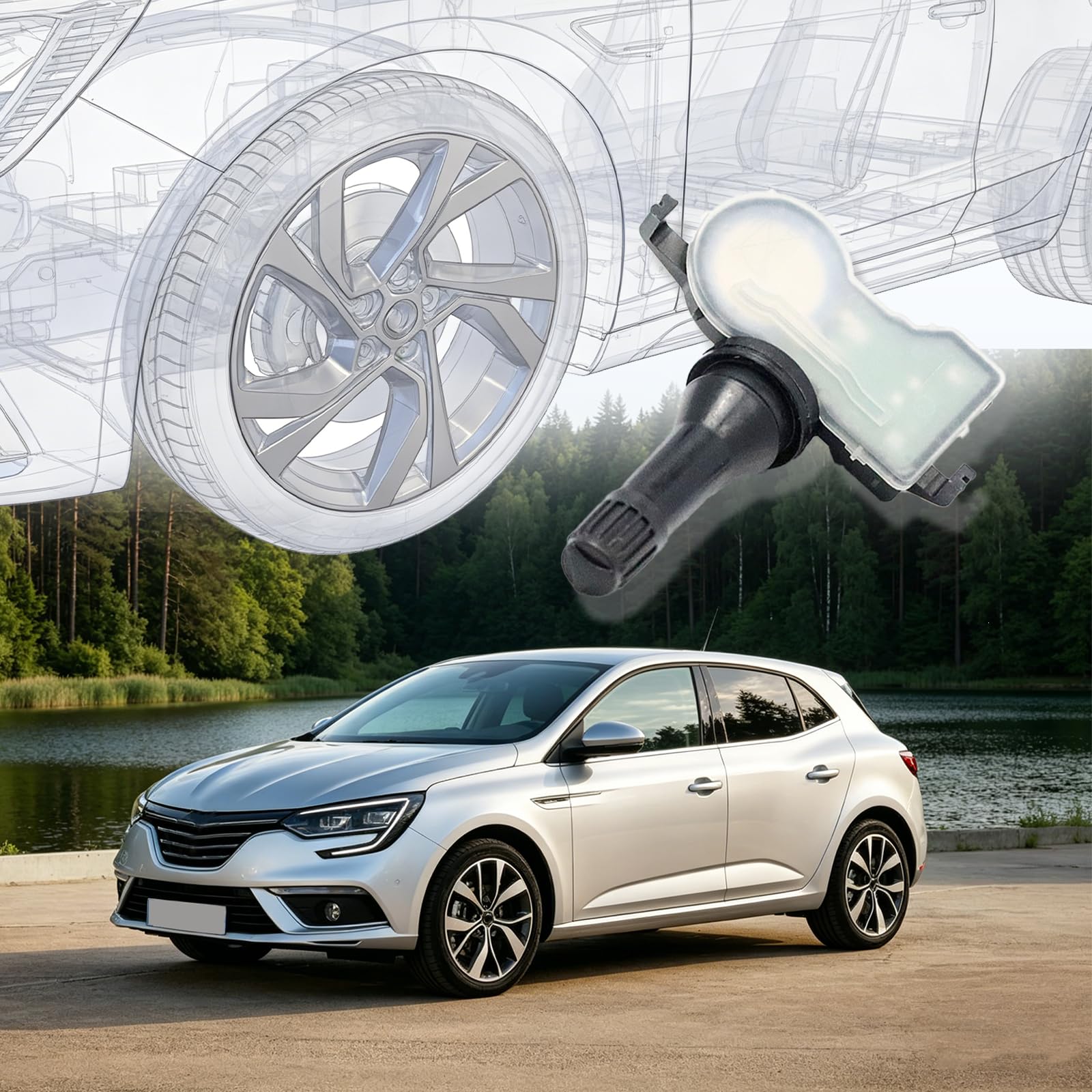 4 Pièces Capteurs de Pression Pneus 407004CB0A pour Re-nault Kadjar Me-gane 4 Espace V Kadjar Megane IV Grandtour Scenic IV Talisman 407004CB0B