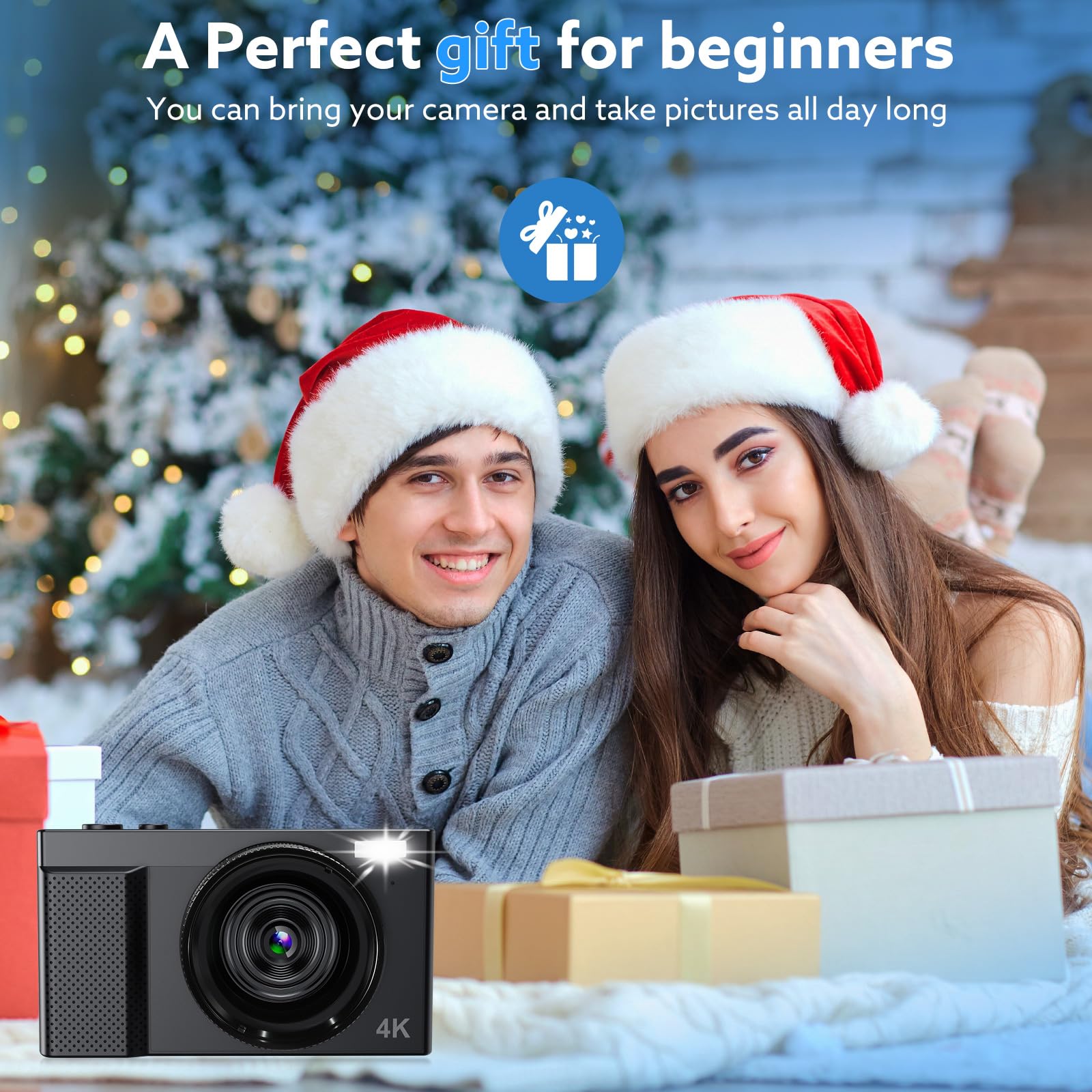 4K Digitalkamera, 64MP Kameras für Fotografie mit 16X Zoom & Autofokus, Vlogging-Kamera für YouTube Video mit Weitwinkel- und Makroobjektiven, Beste Kameras für Content Creators