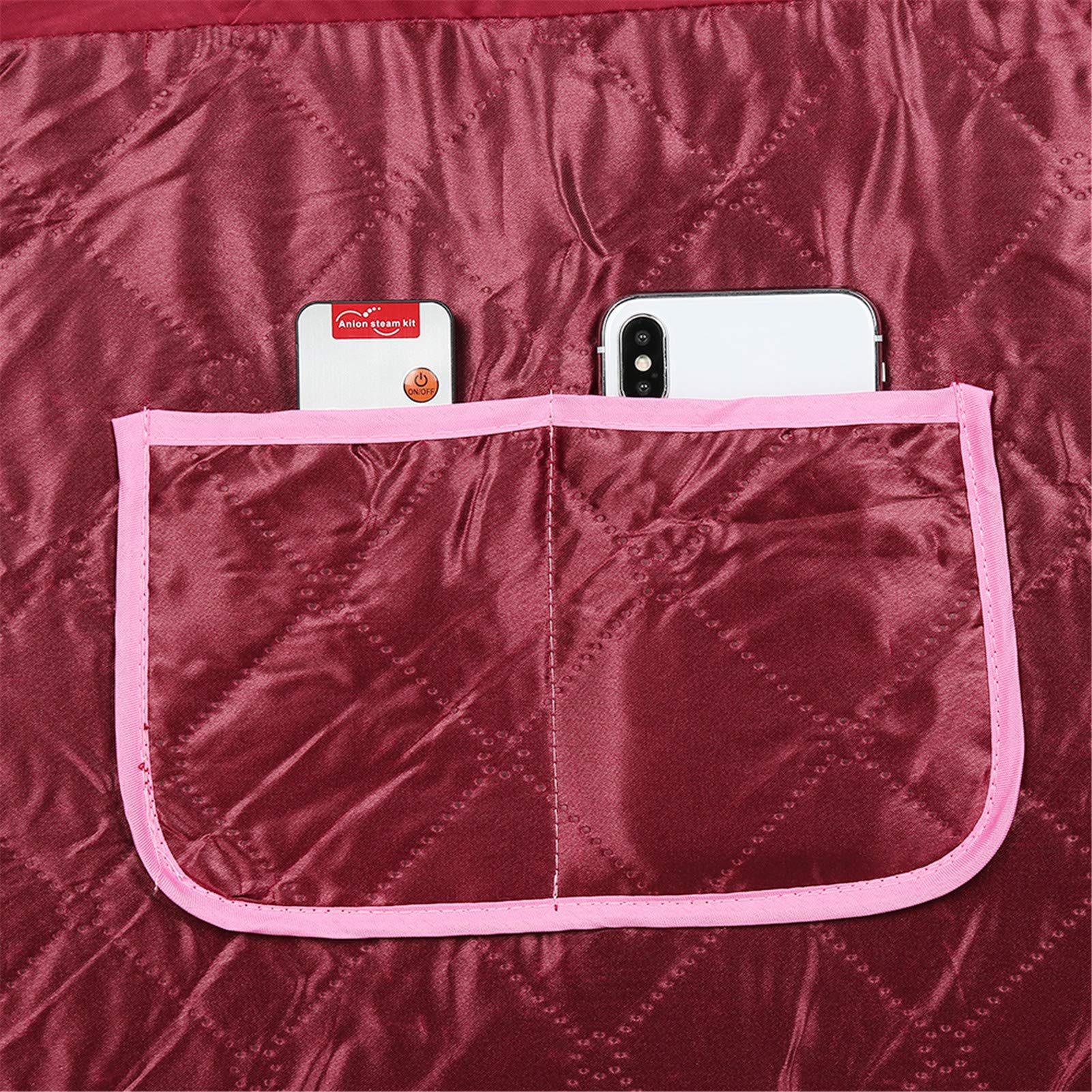 Pieghevole Cabina Sauna a Vapore, Mobile Sauna Domestica in Casa Bagno di Vapore Sauna 100 x 80 x 80 cm 2.5L (A Rosso)