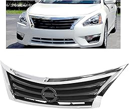 HECASA Front Bumper Grill Upper Grille Compatible with 2013 2014 2015 Nissan Altima Sedan Replacement for 623103TA0A NI1200250 Insert Plastic(ABS)